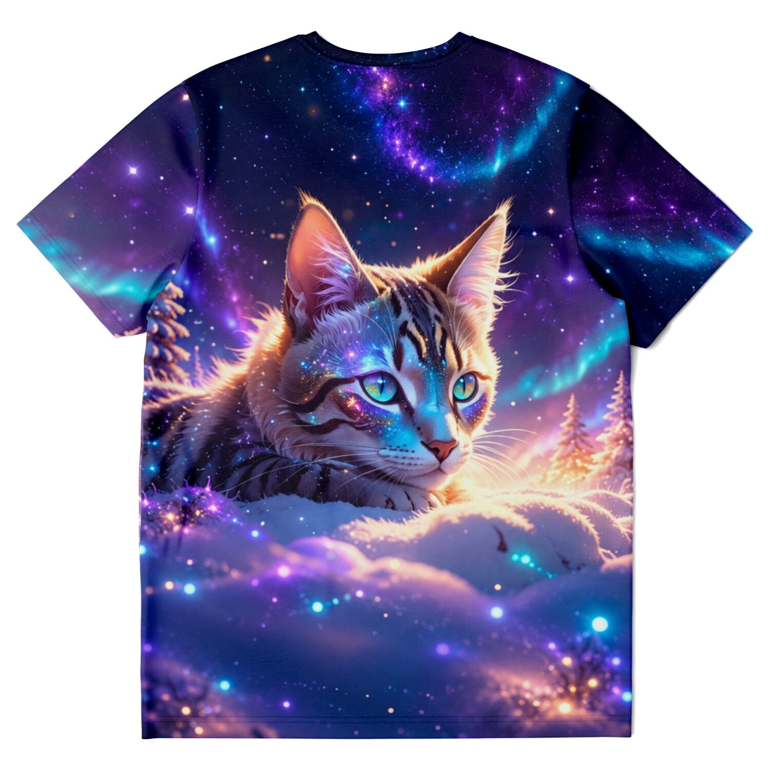T-Shirt mit Samtpfote im magischen Sternenhimmel, ideal für Fans von Malen nach Zahlen und kreativen Katzen-Motiven.