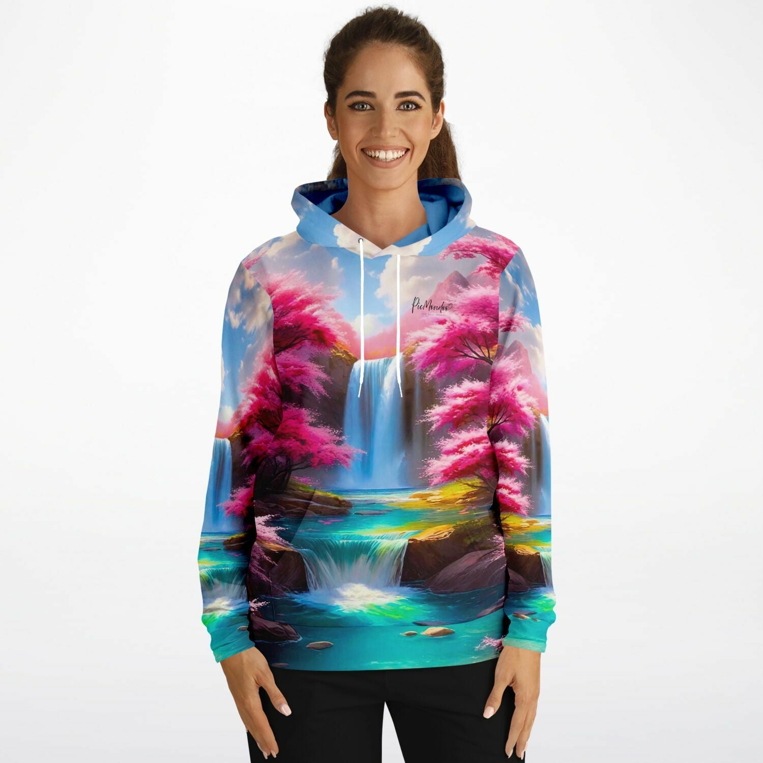 Dreamer Hoodie - Kirschblüten am Wasserfall