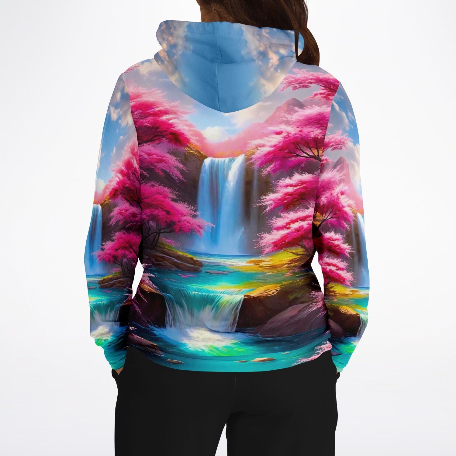 Dreamer Hoodie - Kirschblüten am Wasserfall