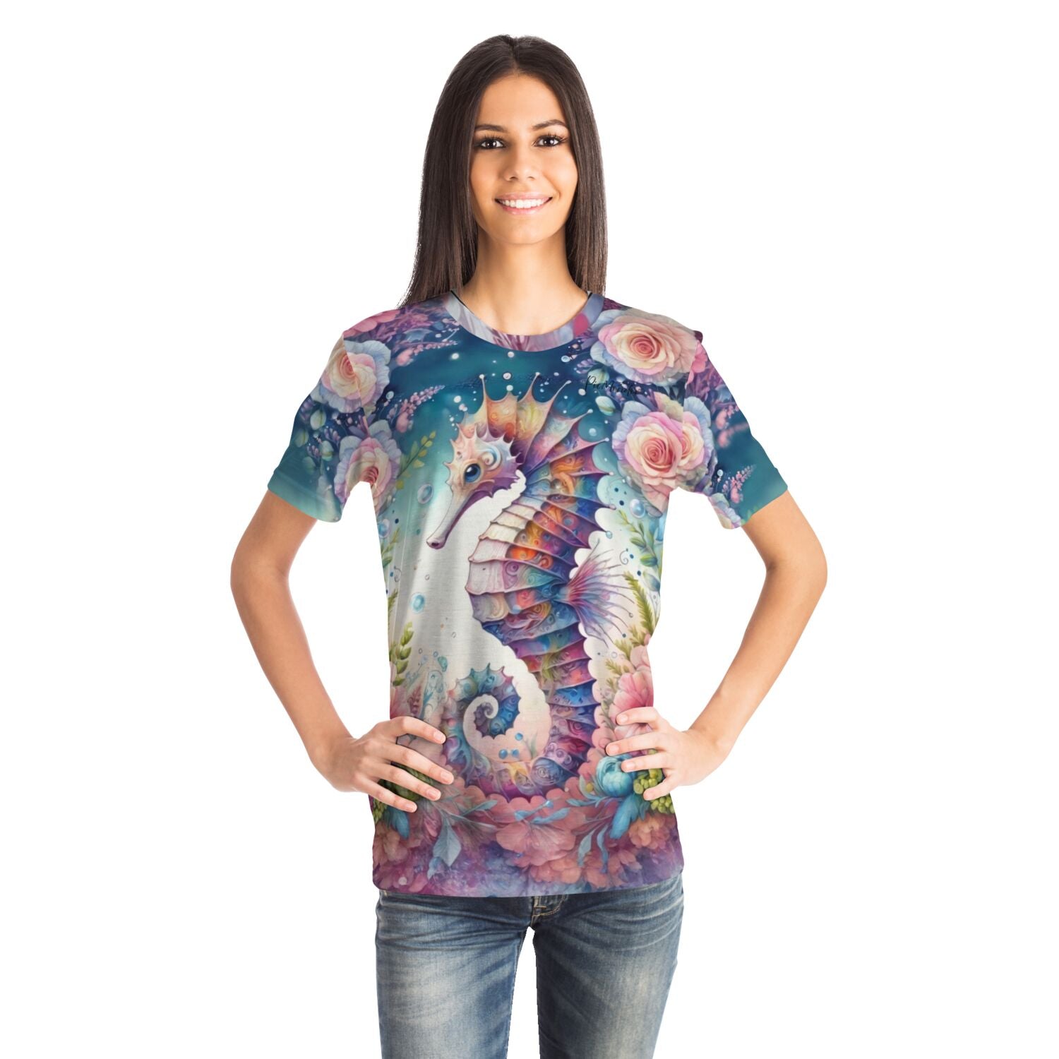 Dreamer T-Shirt - Seepferdchen Blütentraum