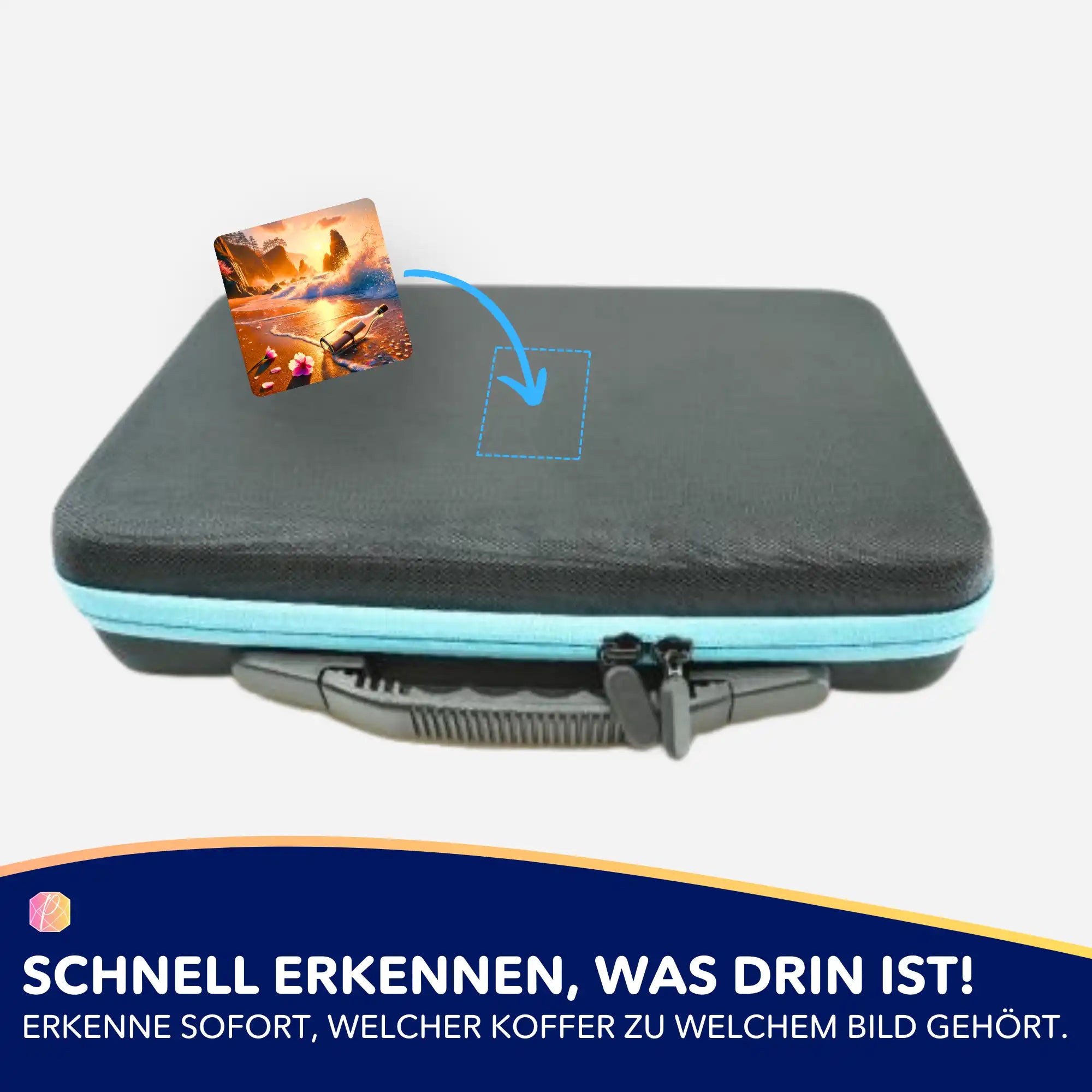 Picmondoo Aufkleber-Set für Diamond Painting Koffer zur Organisation von Bastelsets mit Motiv Was das Meer bewahrt