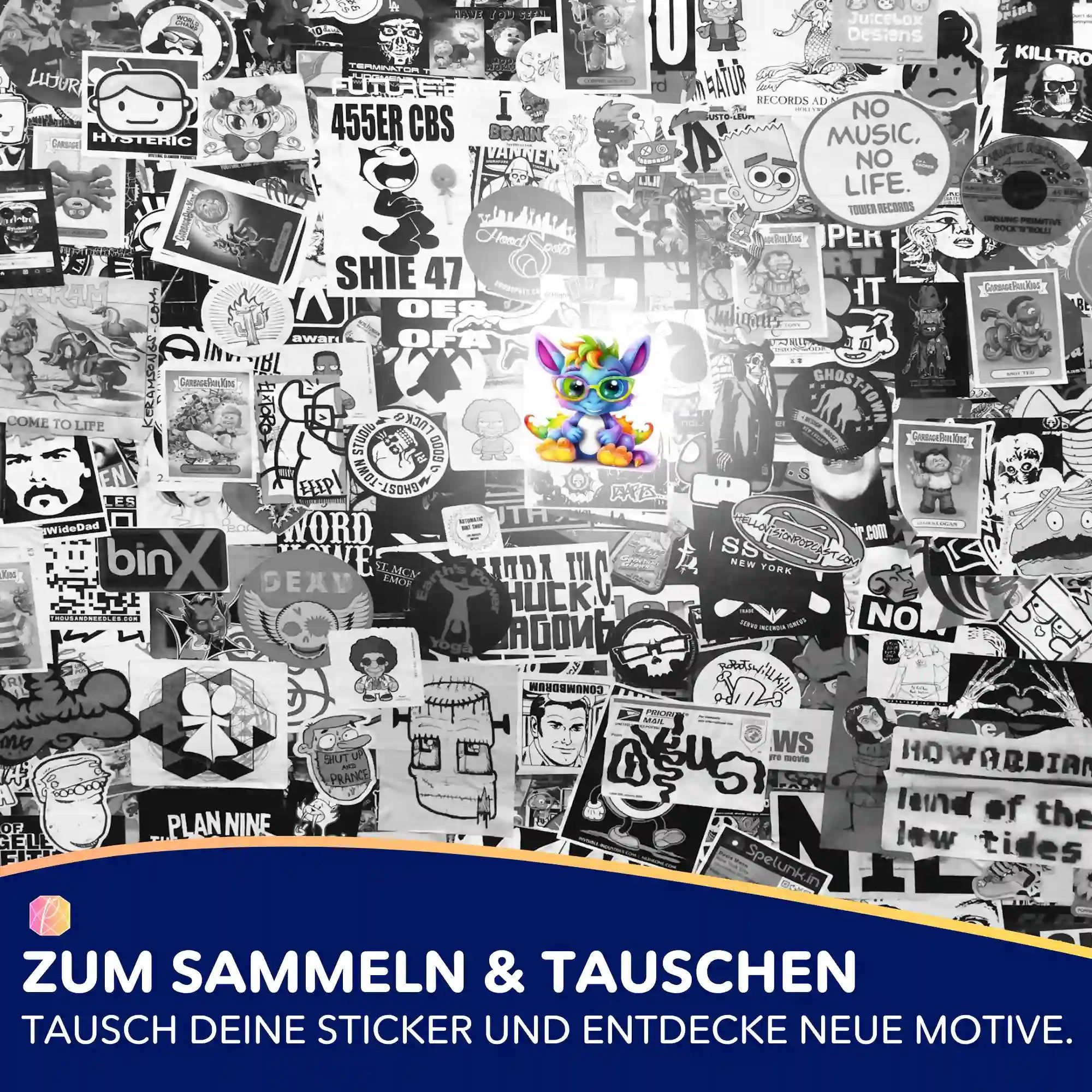 Buntes Schlaubi Drache Design-Sticker für Diamond Painting Zubehör und Malen nach Zahlen Organisation