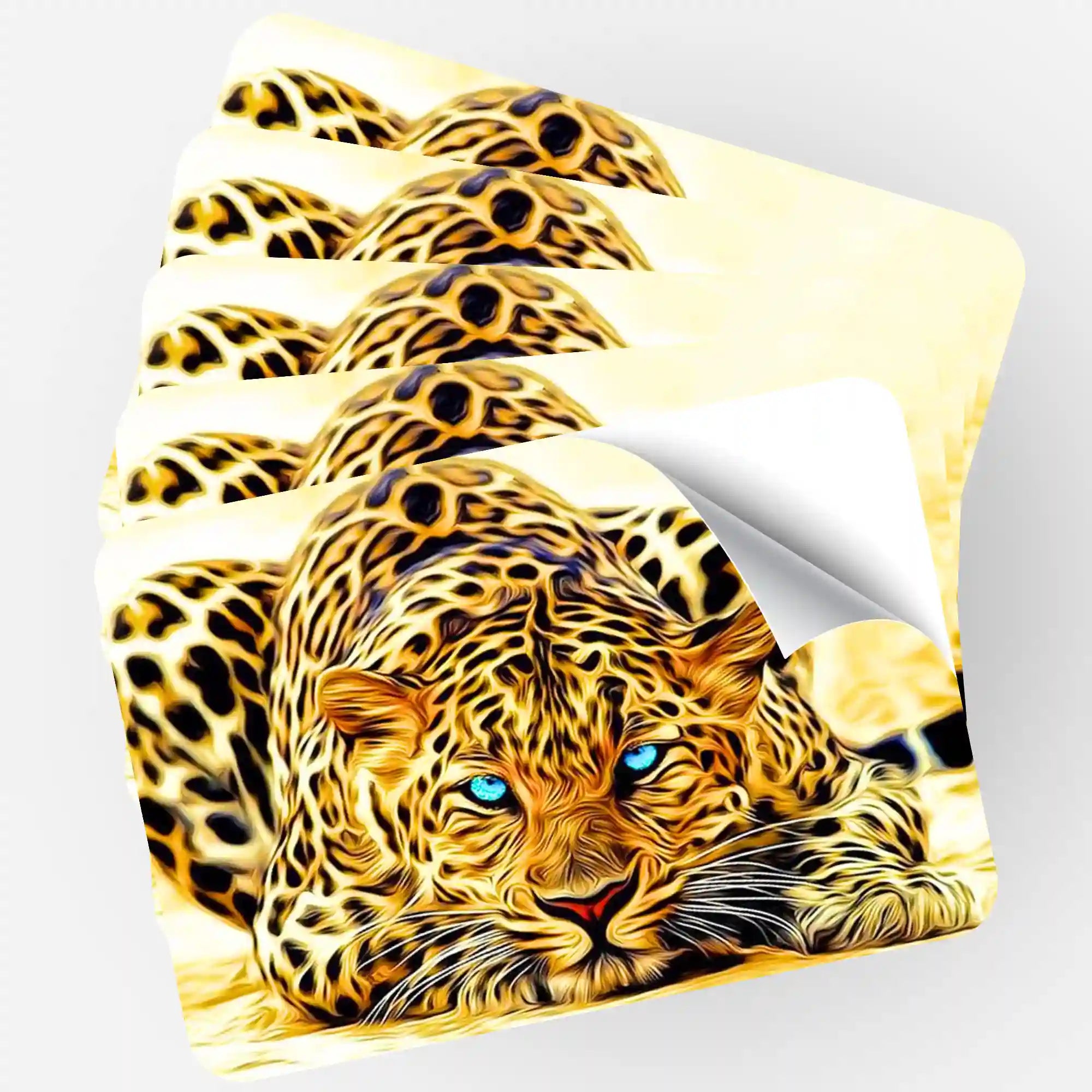 Aufkleber 5er-Set - Leopard Blue Eyes MINI