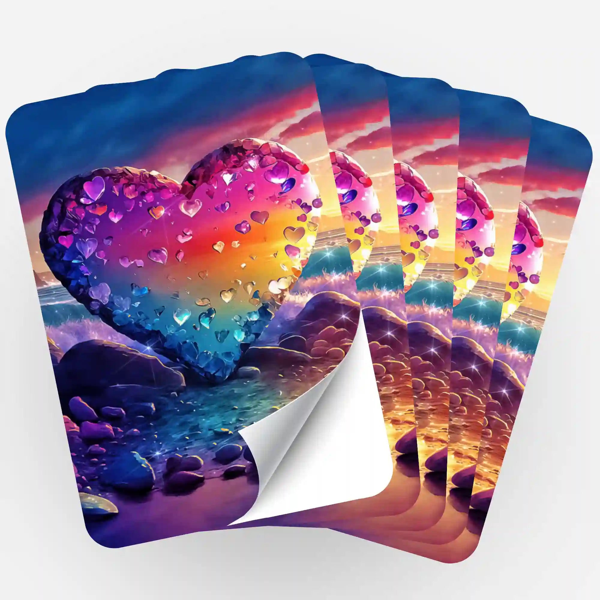 Aufkleber 5er-Set - Heart of Glitter