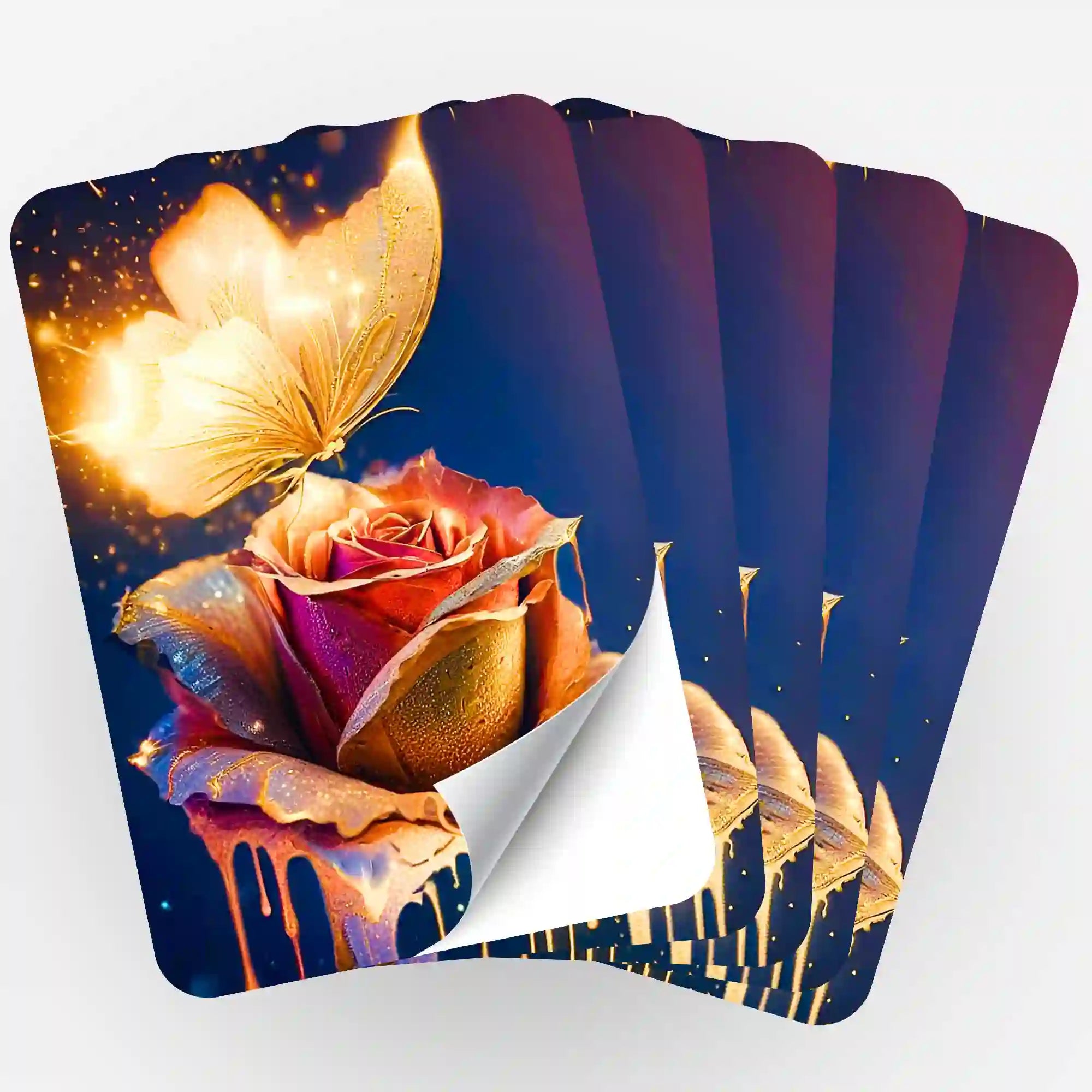 Aufkleber 5er-Set - Moni´s Special - Goldene Rose