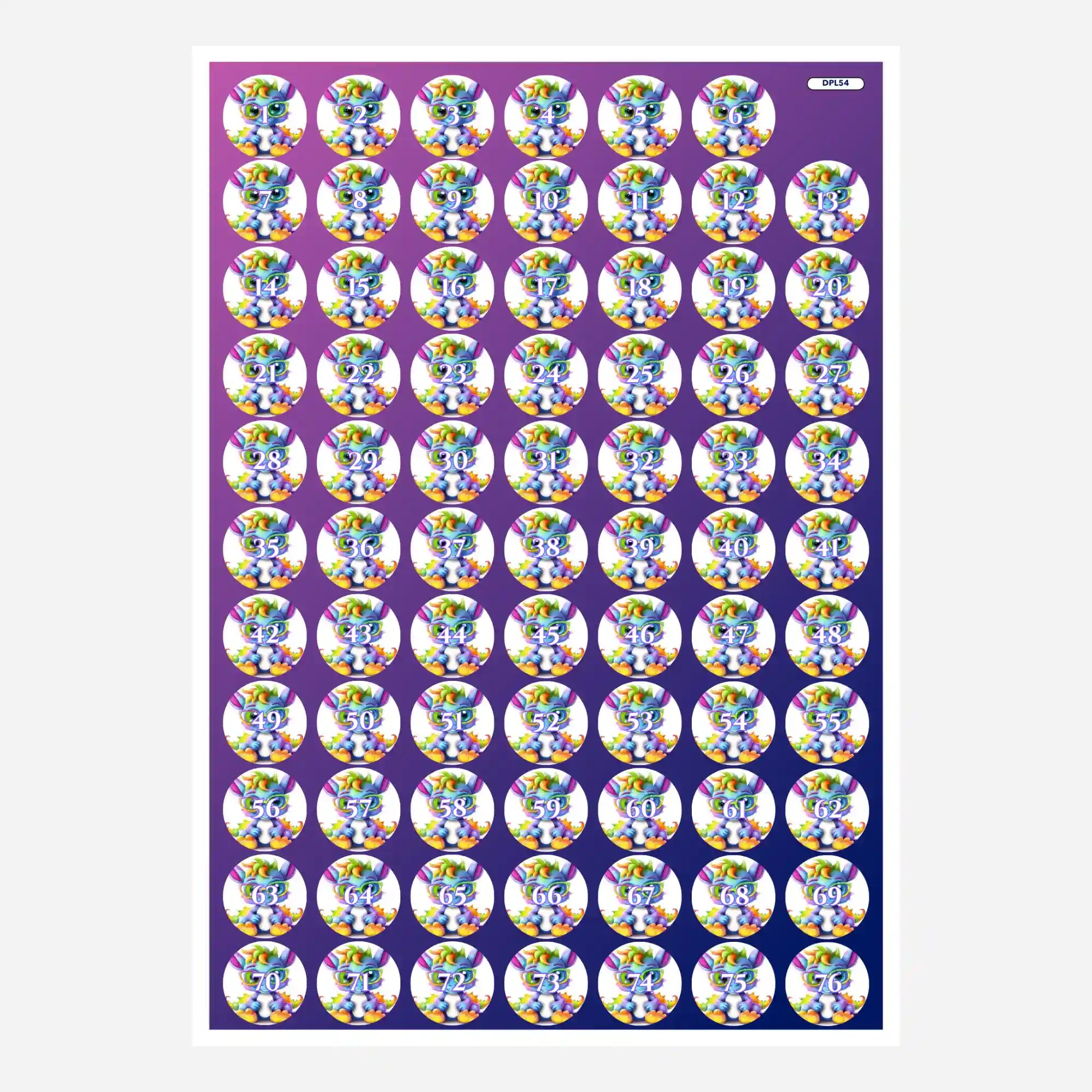 Döschenaufkleber mit Schlaubi Drache Motiv für Diamond Painting Zubehör zur Ordnung der Diamanten