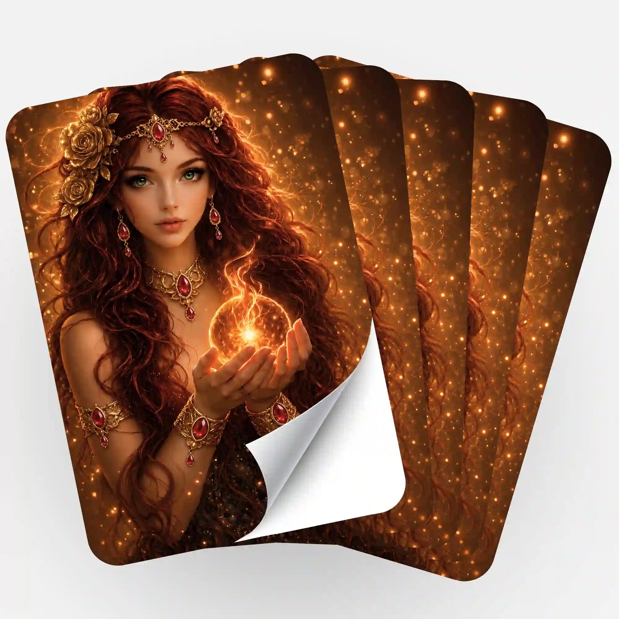 Fünfer-Set Aufkleber Göttin der Sonne als Zubehör für Diamond Painting und Malen nach Zahlen