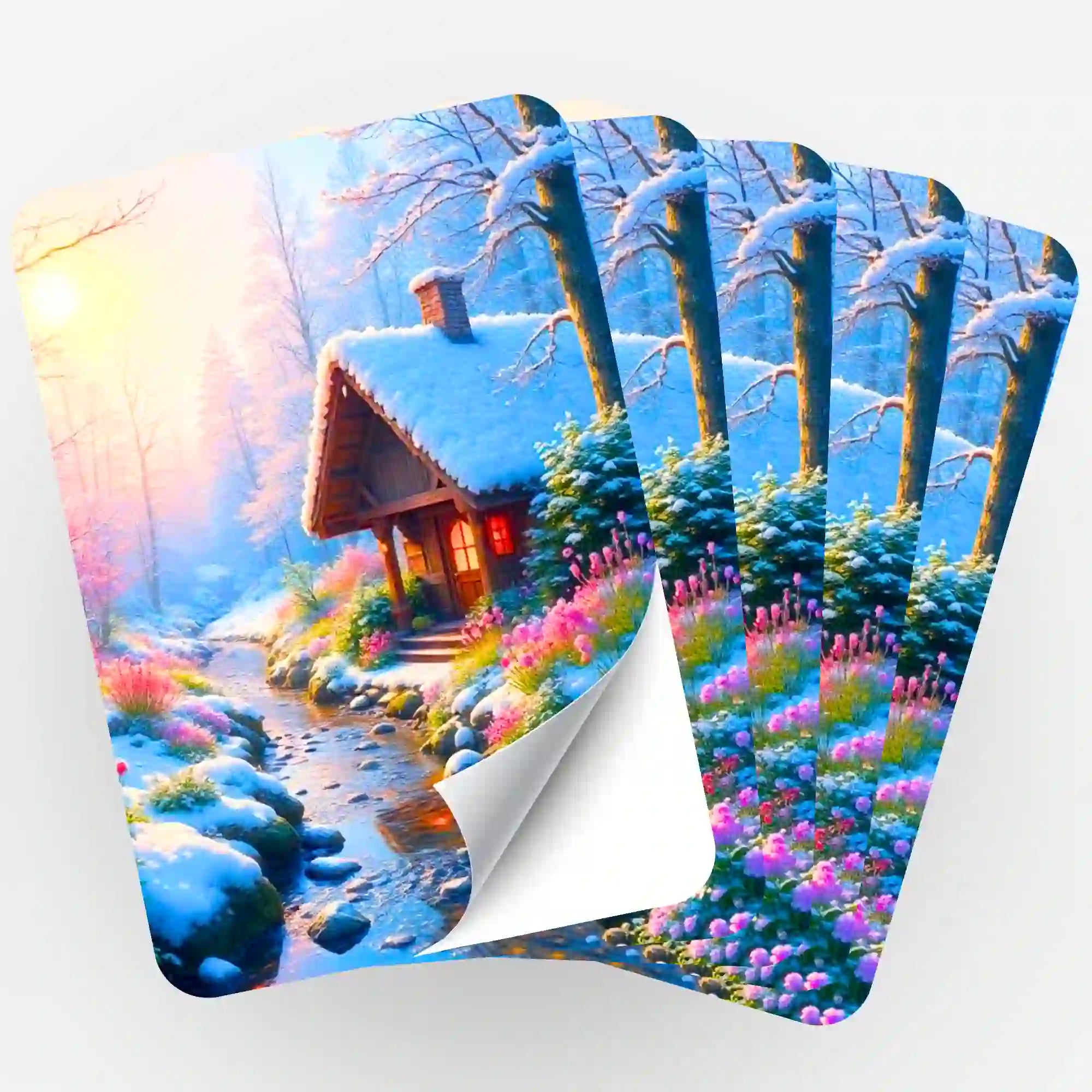 Aufkleber 5er-Set - Wintermorgen "Limited Edition"