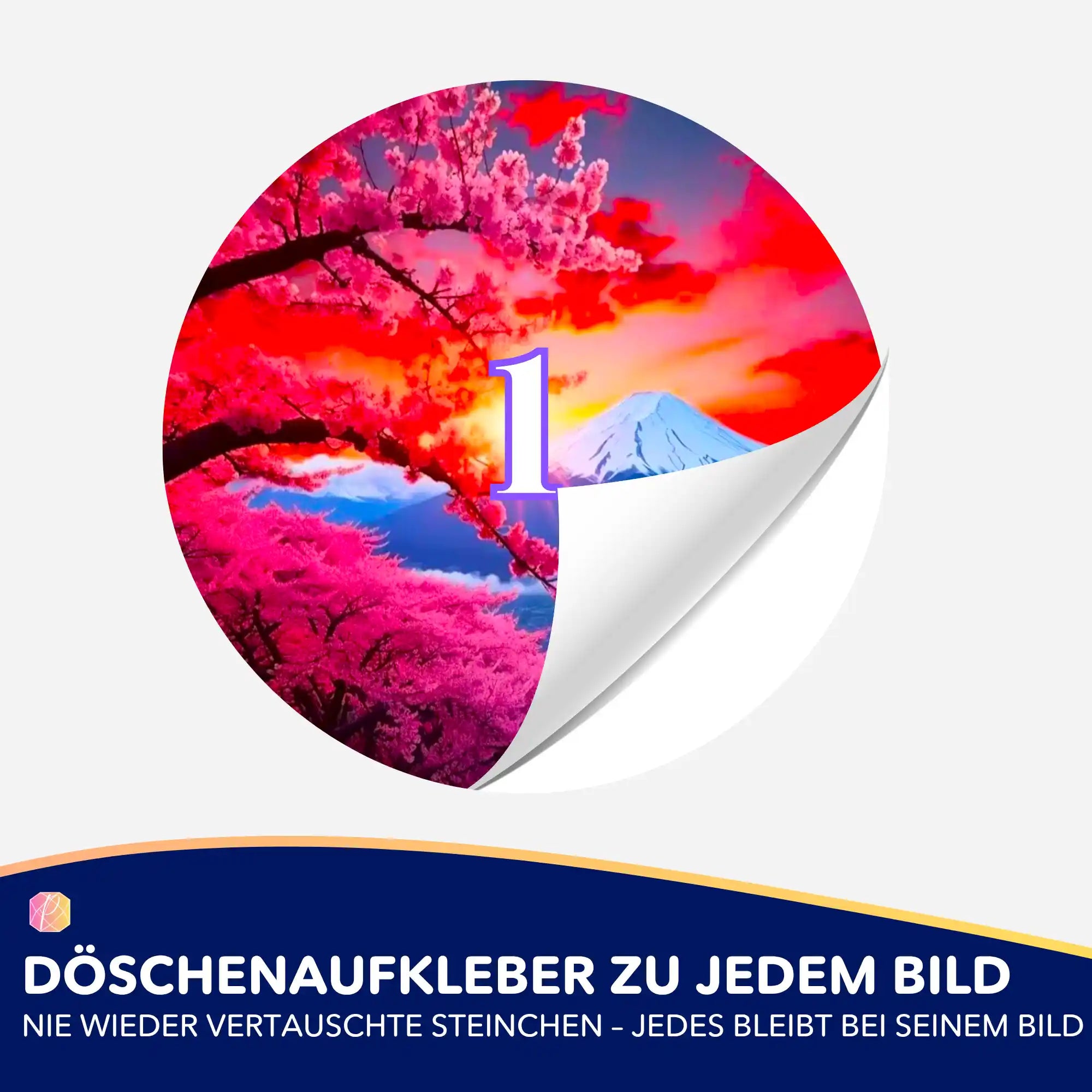 Döschenaufkleber - Berg der Kirschblüten