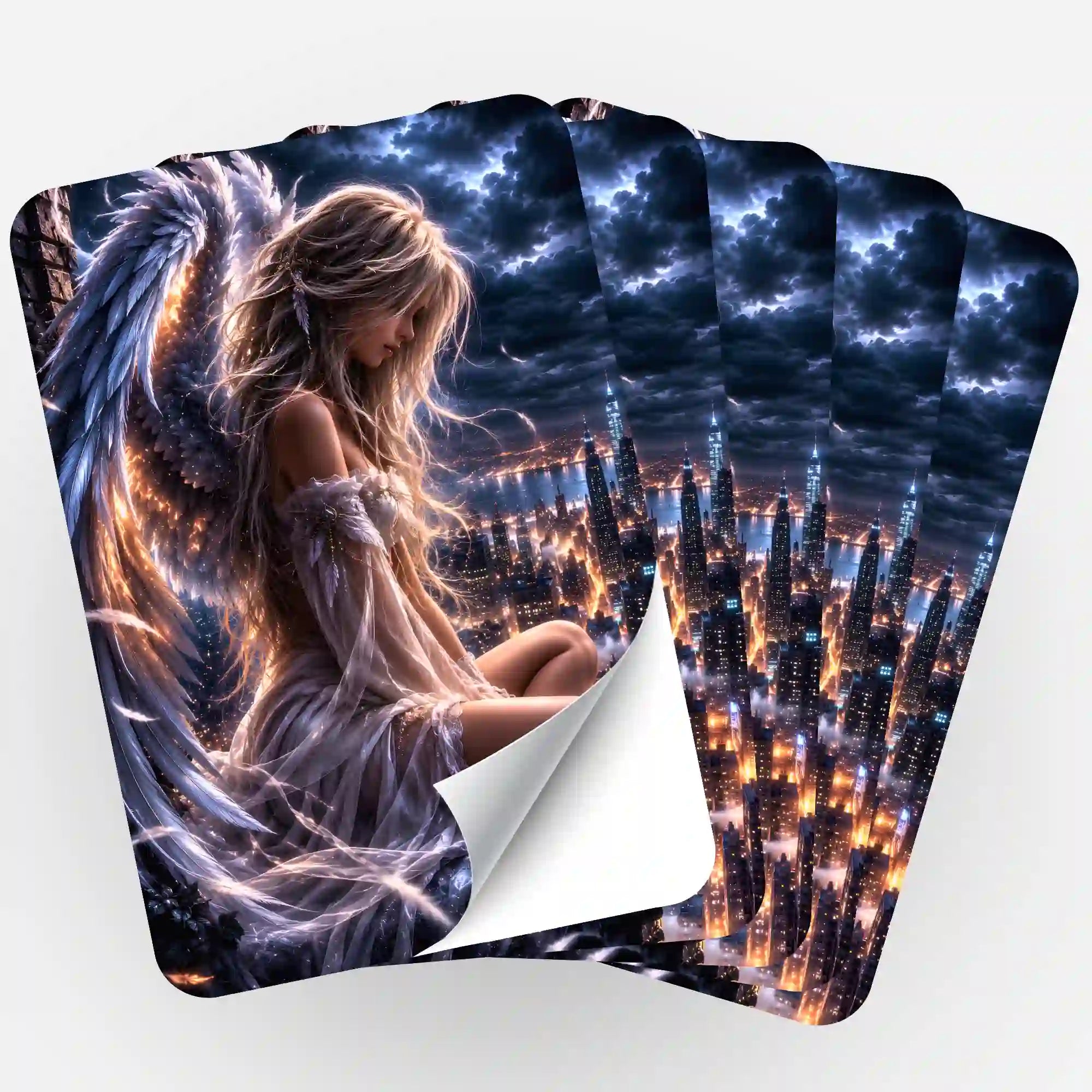5er-Set Sticker Wenn die Welt schläft mit Engel-Motiv zur Organisation deines Diamond Painting Zubehörs