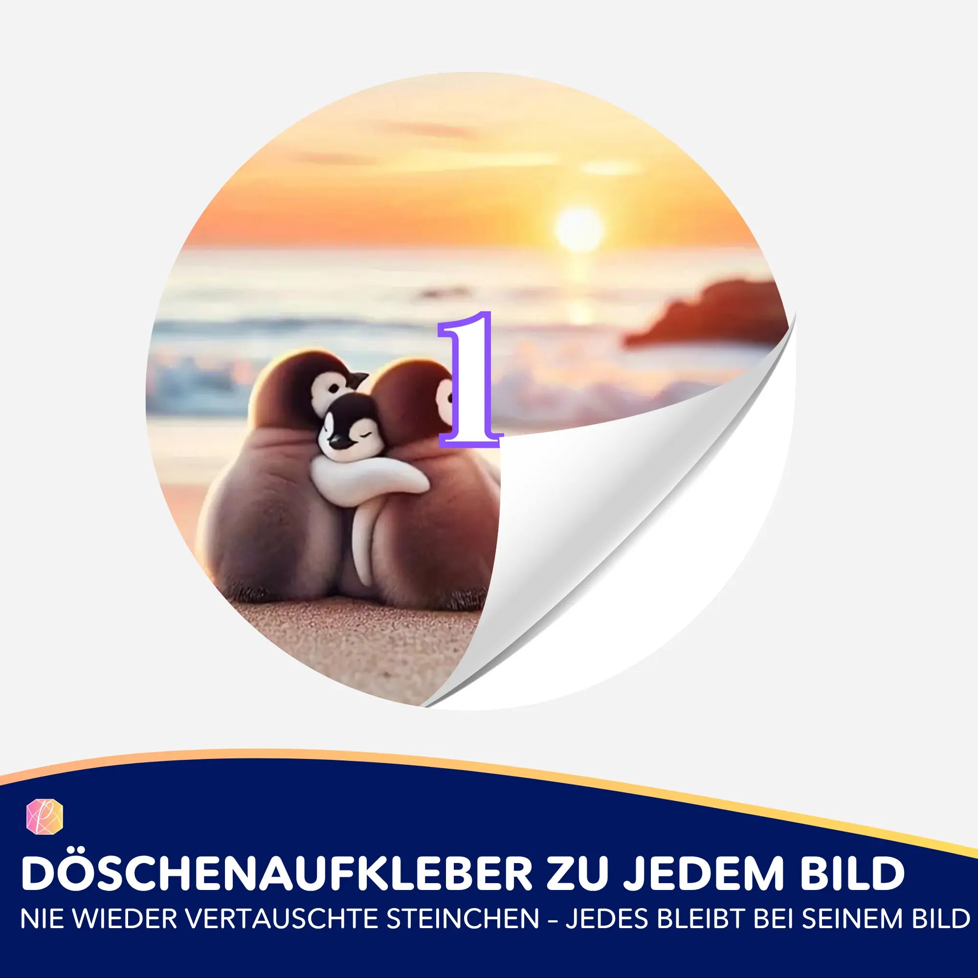 Döschenaufkleber - Happy Family am Strand