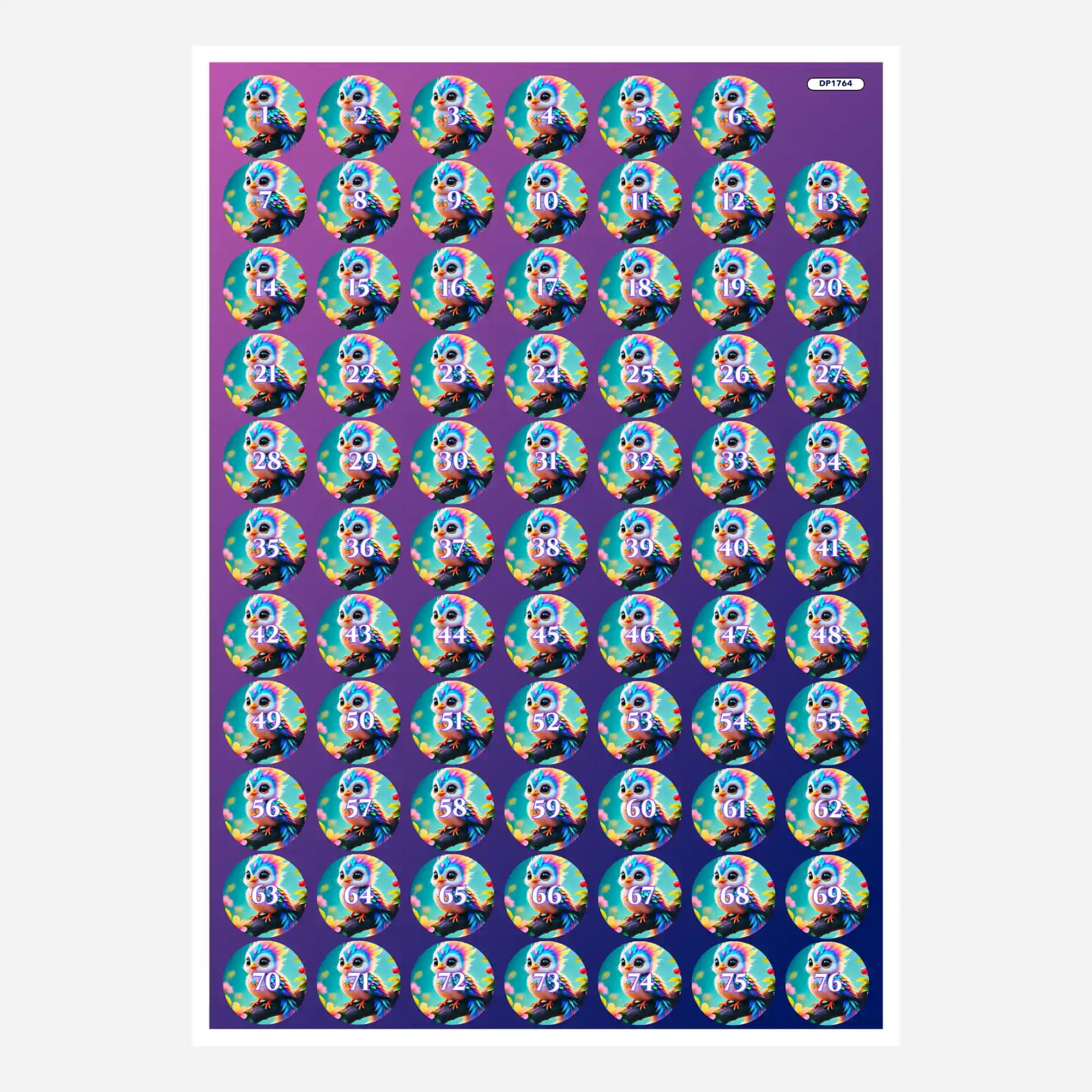 Bunte Diamond Painting Döschenaufkleber mit Tiermotiv zum Sortieren von Glitzersteinen und Zubehör für dein Set.