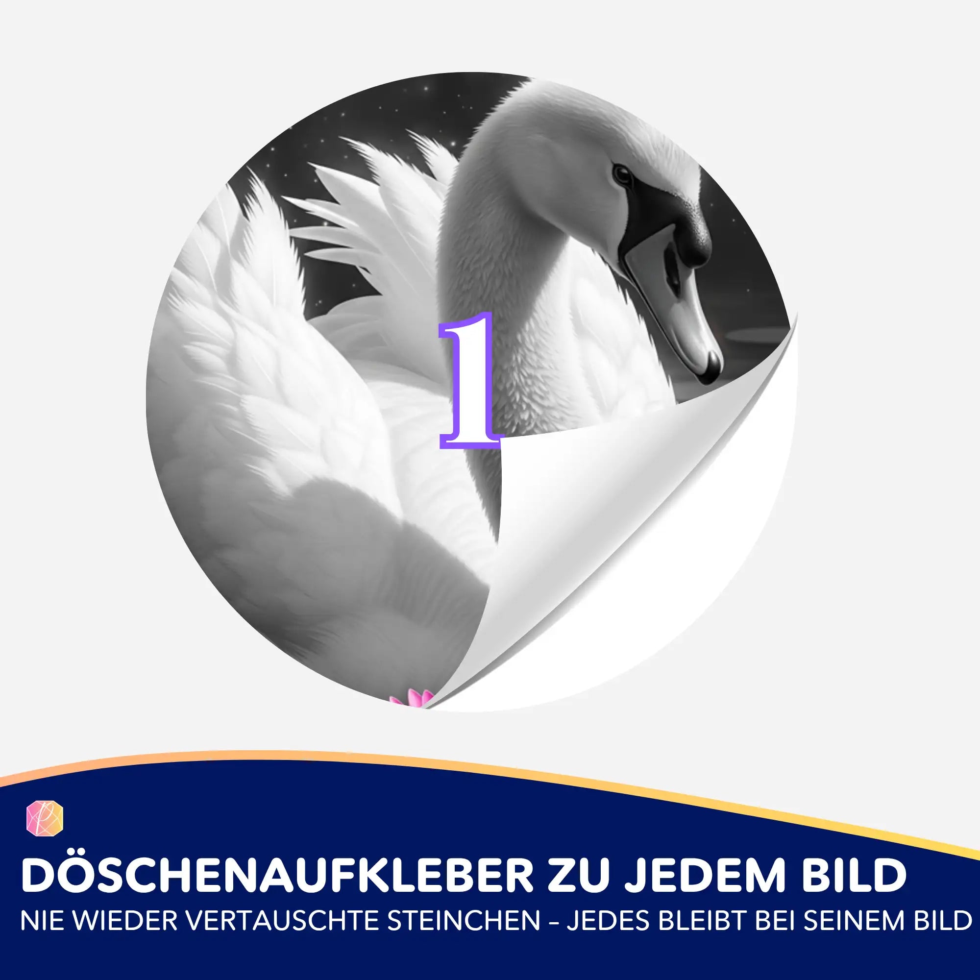 Döschenaufkleber - Schwan im Seerosensee