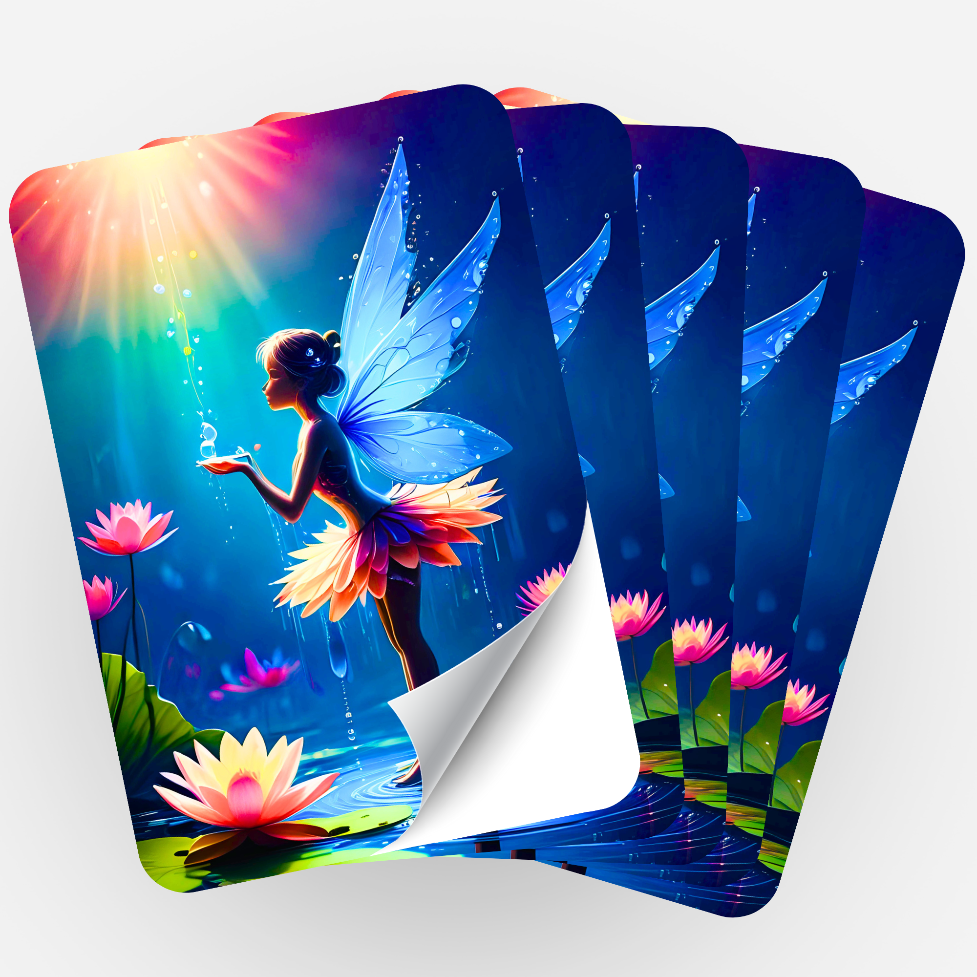 5er-Set Sticker Fee Layla für Diamond Painting und Bastelprojekte mit magischem Blumen-Motiv.