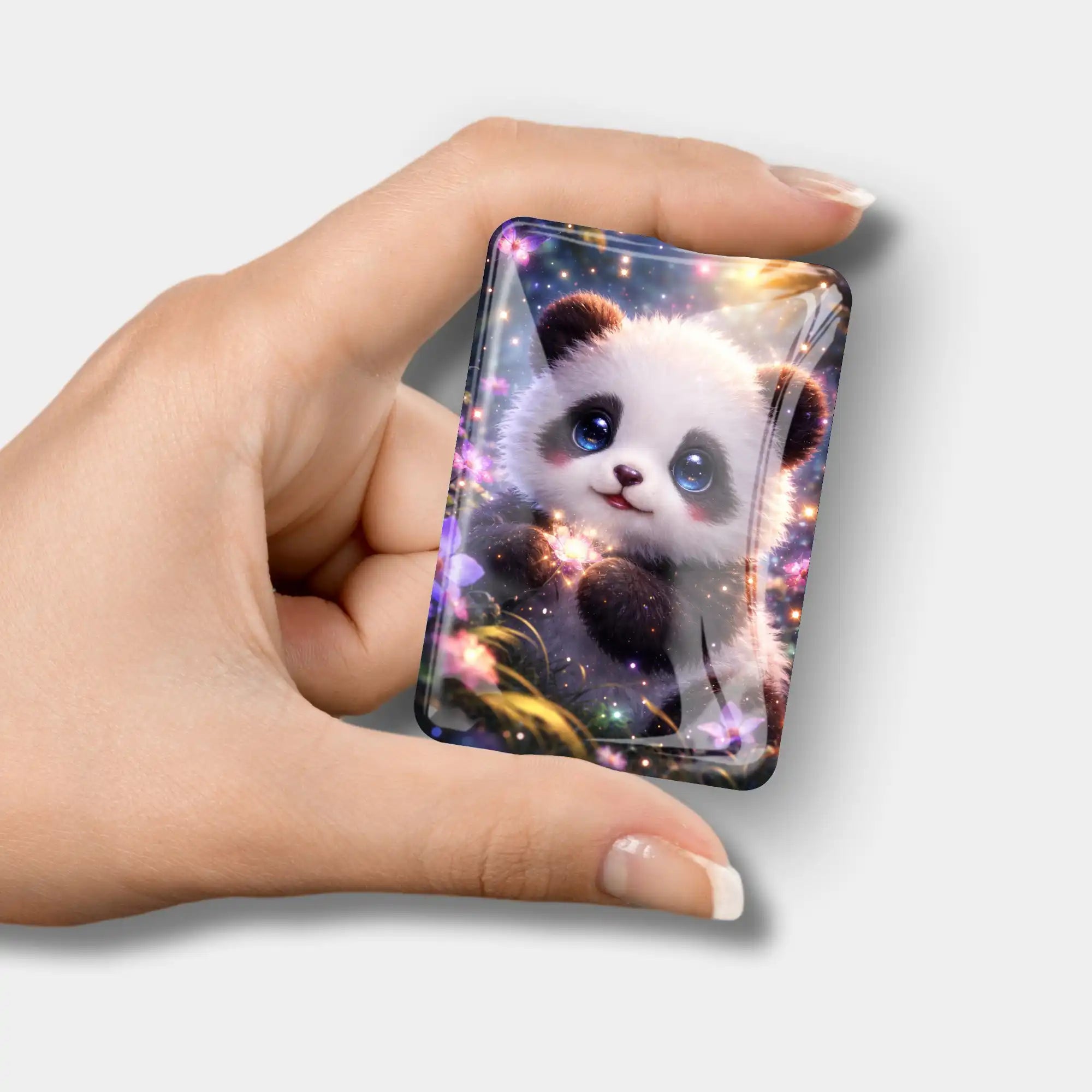 Glas Cover Minder für Diamond Painting mit süßem Panda-Motiv als praktisches Zubehör für DIY-Bastelsets