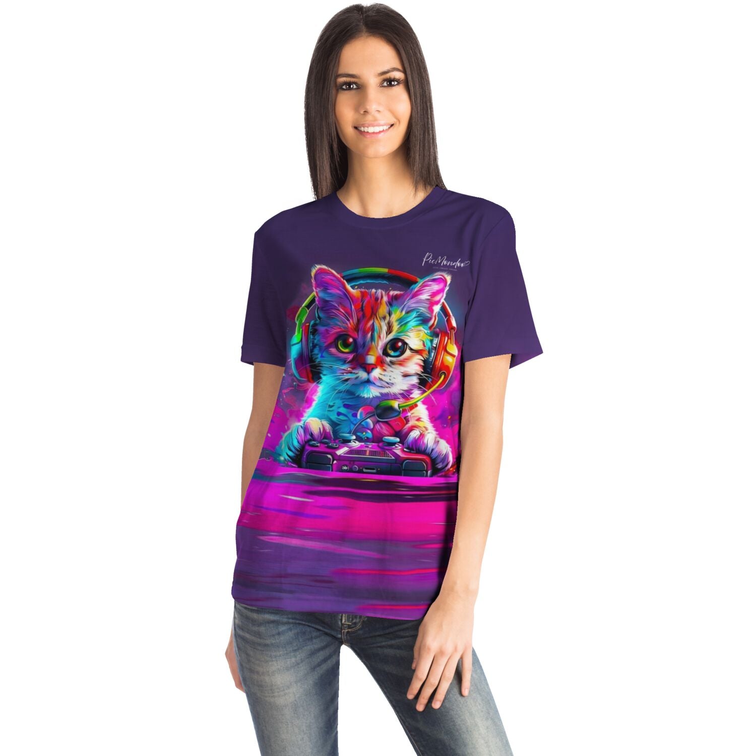Dreamer T-Shirt - Colorful gaming Cat