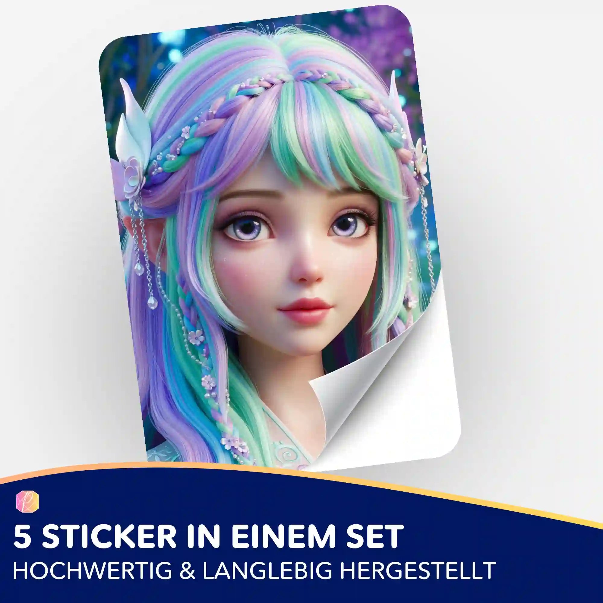 Aufkleber 5er-Set - Feenprinzessin Elara
