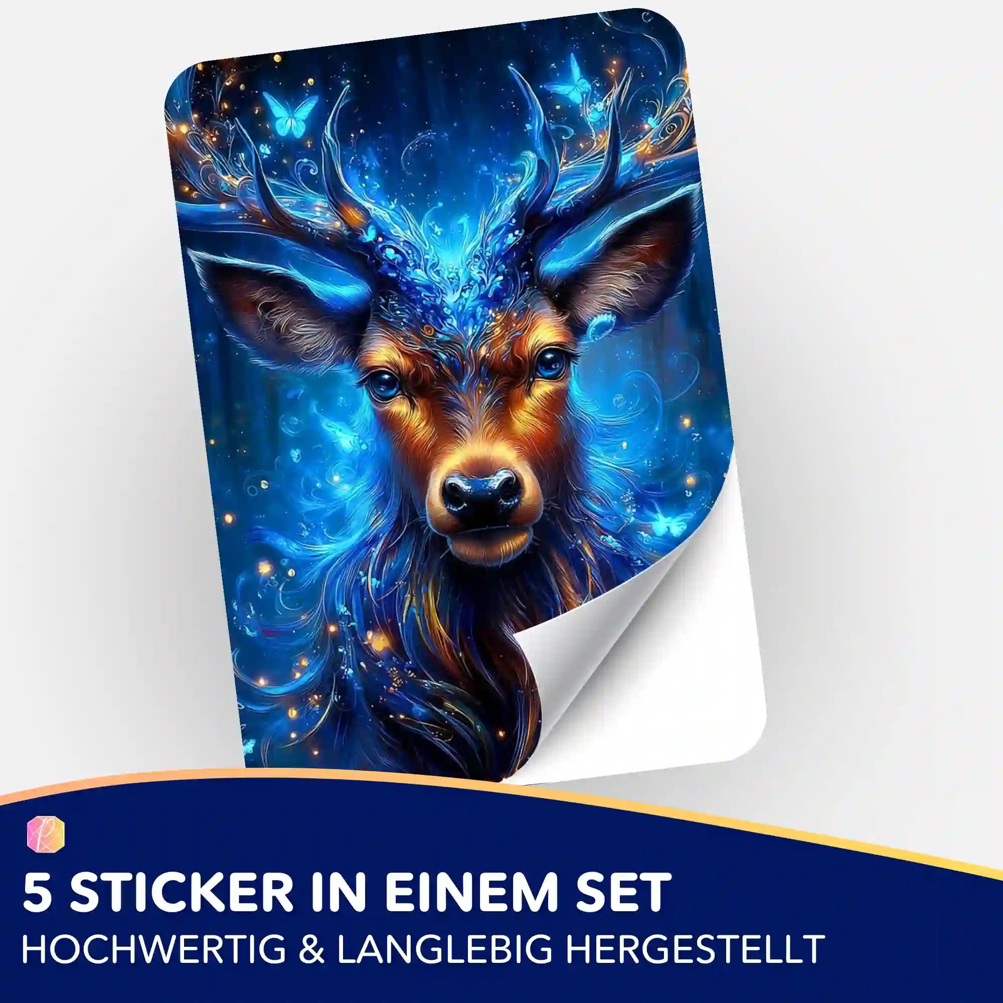 Wächter des Waldes Hirsch Aufkleber-Set für Diamond Painting und Bastelbedarf von Picmondoo