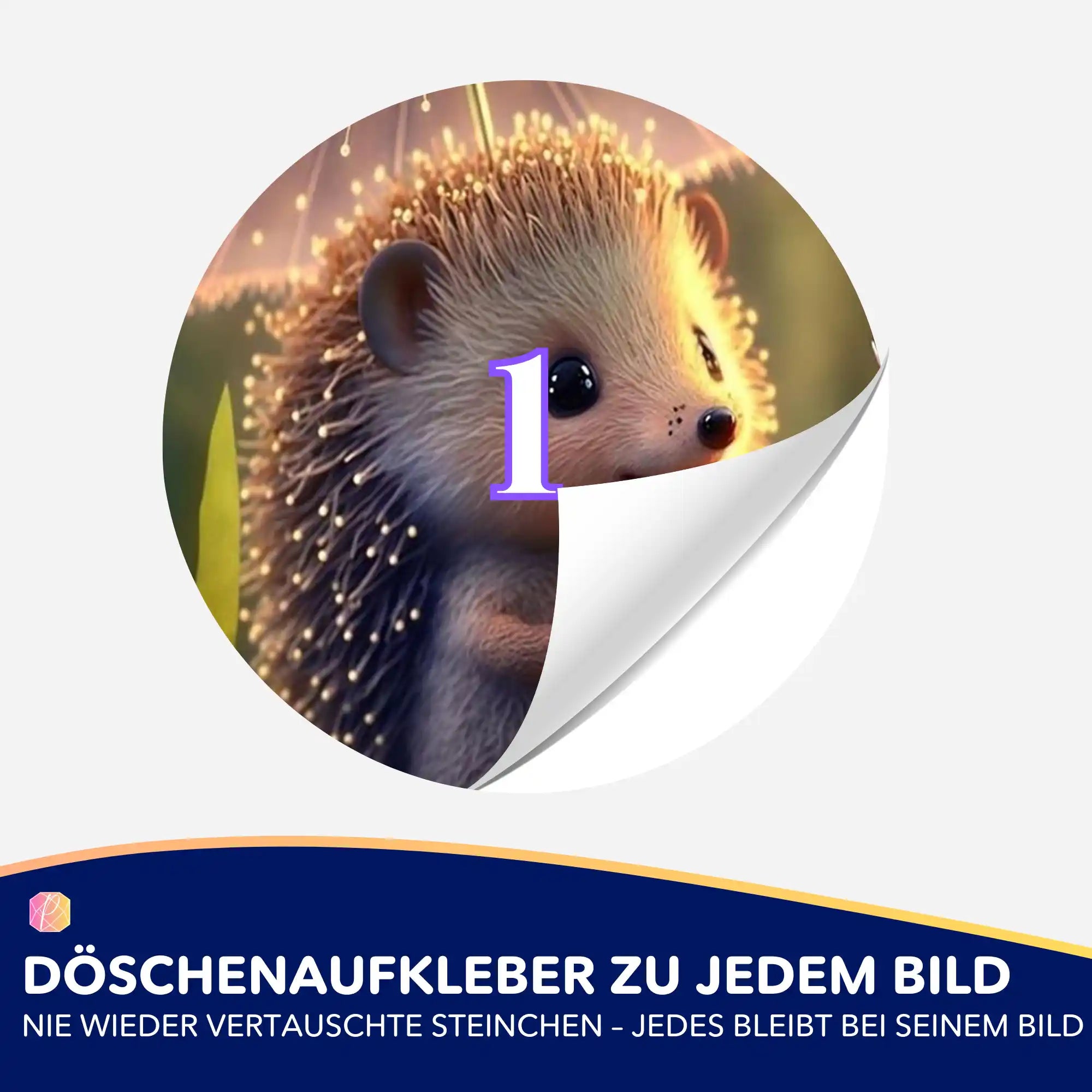 Döschenaufkleber - Igelchen im Sonnenlicht