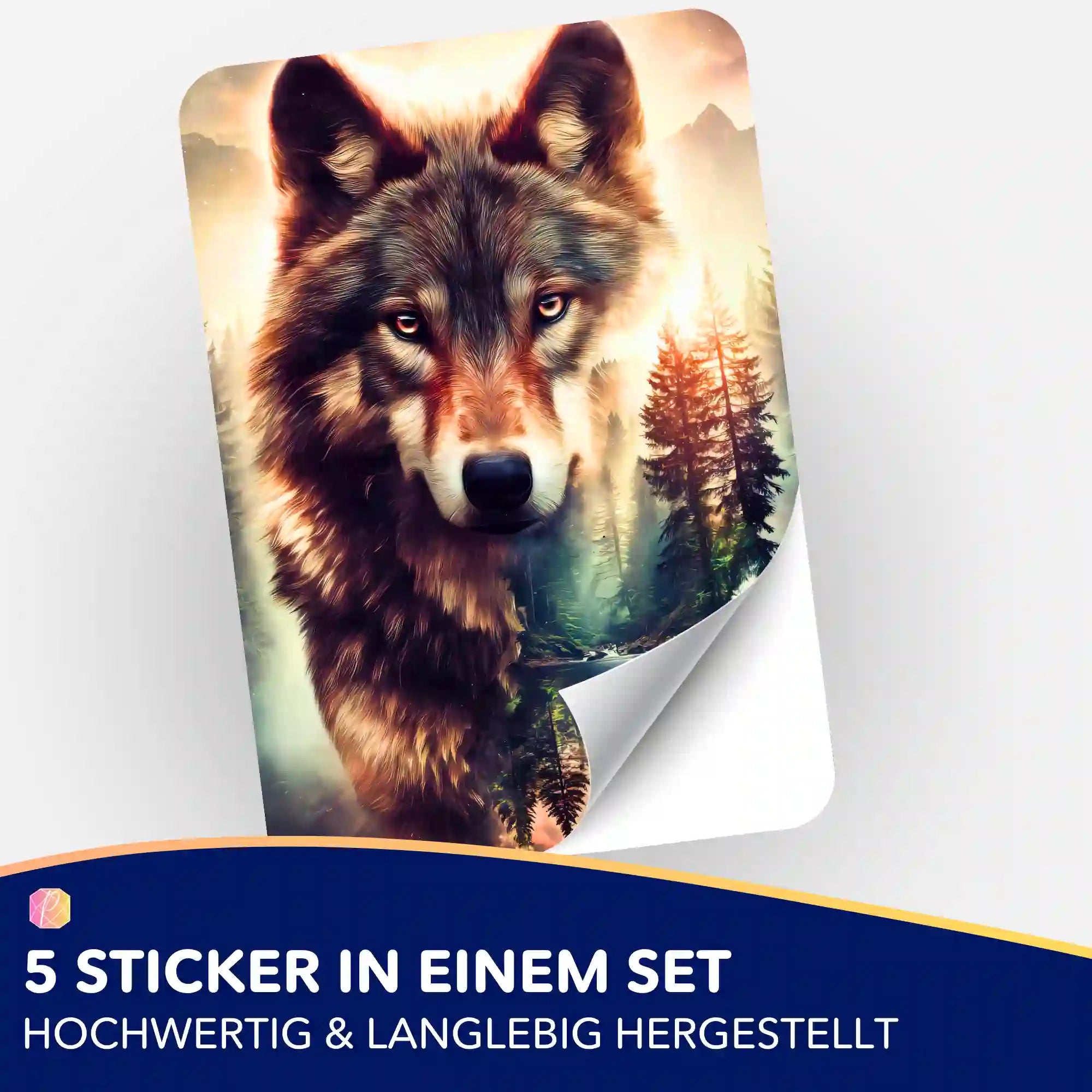 Aufkleber 5er-Set - Geist des Waldes