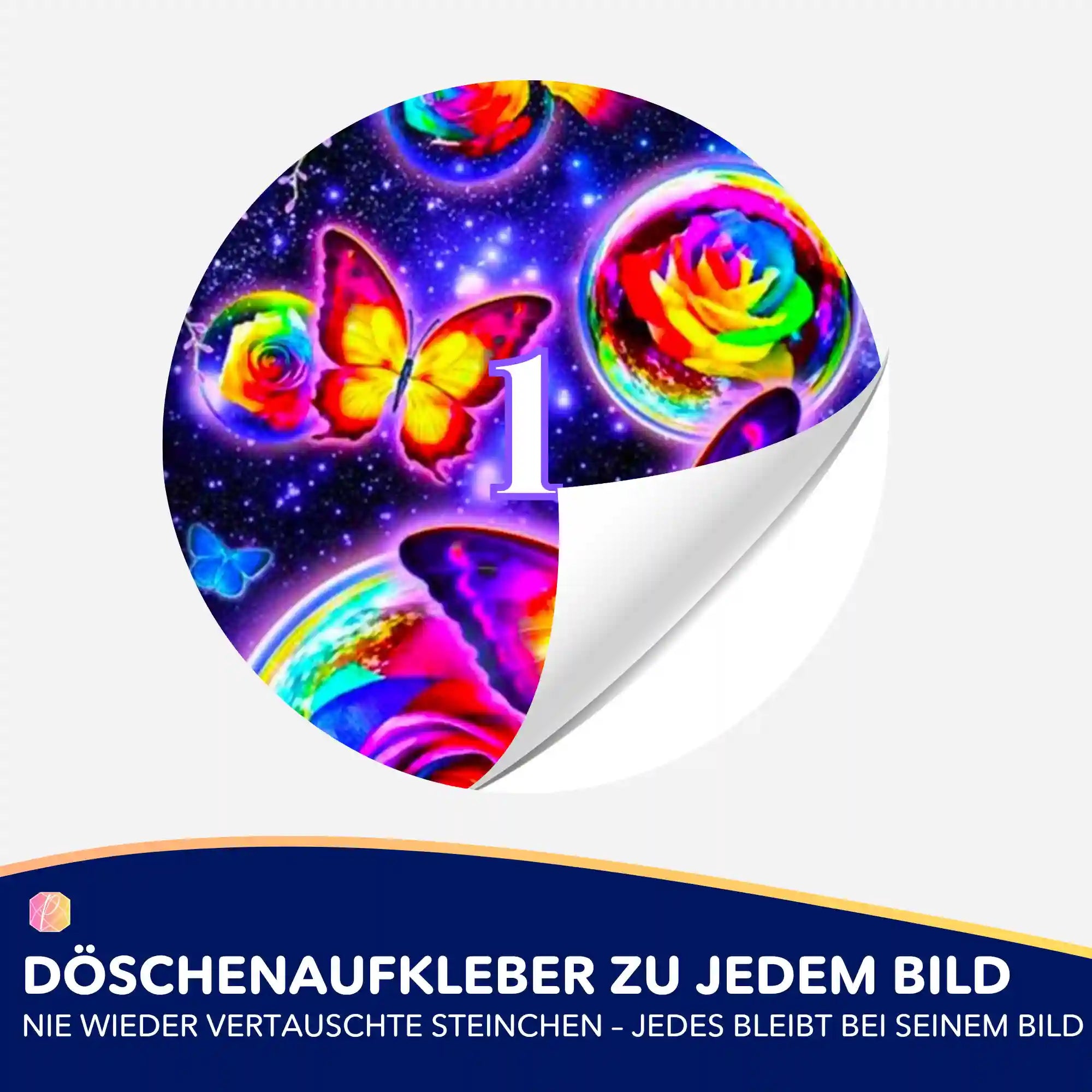 Döschenaufkleber - Schmetterlingstanz im Mondschein