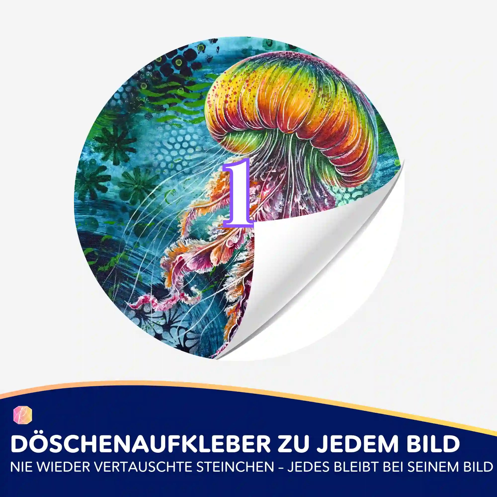 Runder Döschenaufkleber Medusa Solaris für Diamanten Painting zur geordneten Sortierung von Steinchen