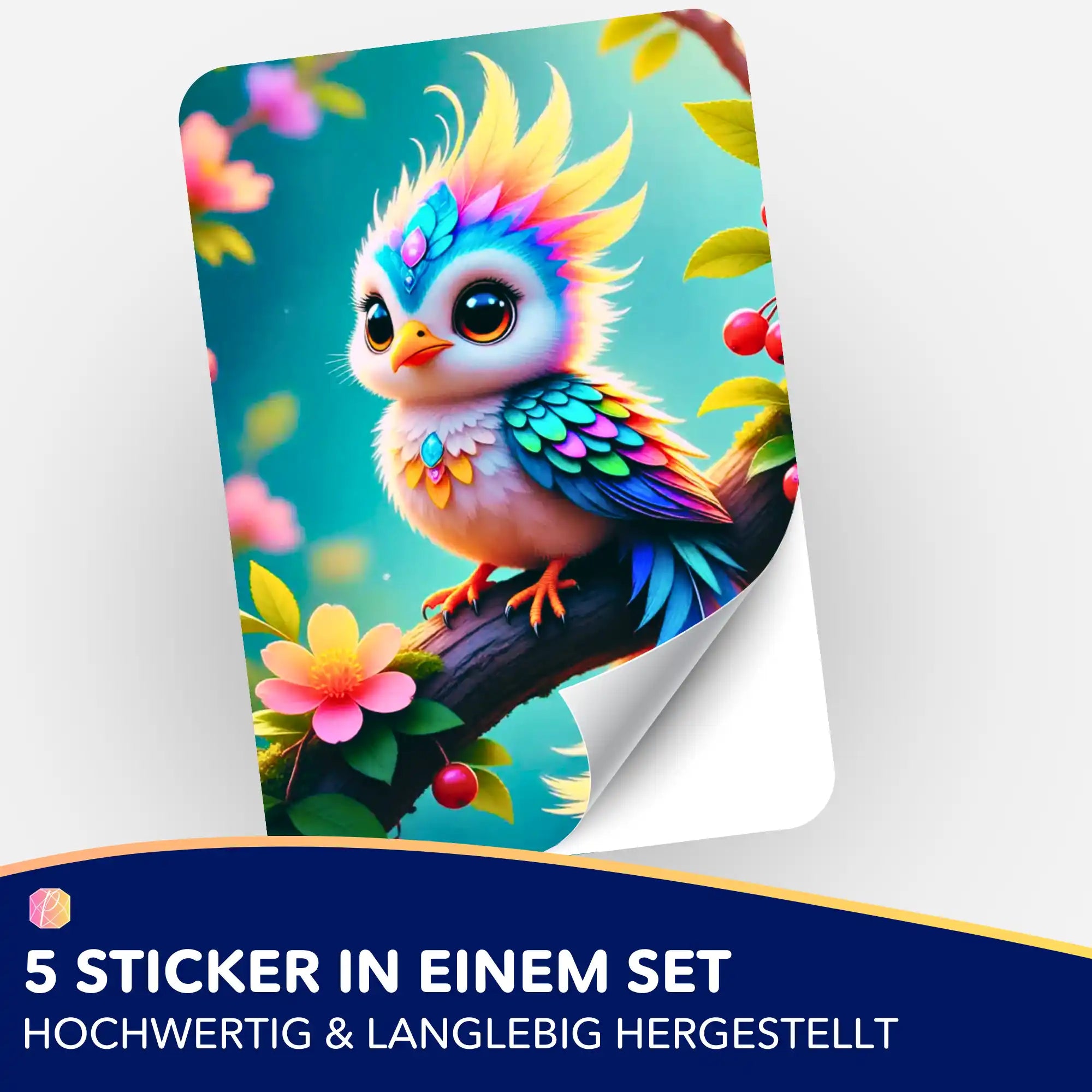 Farbiger Sticker mit süßem Vogel-Motiv für Diamond Painting Zubehör und Organisation