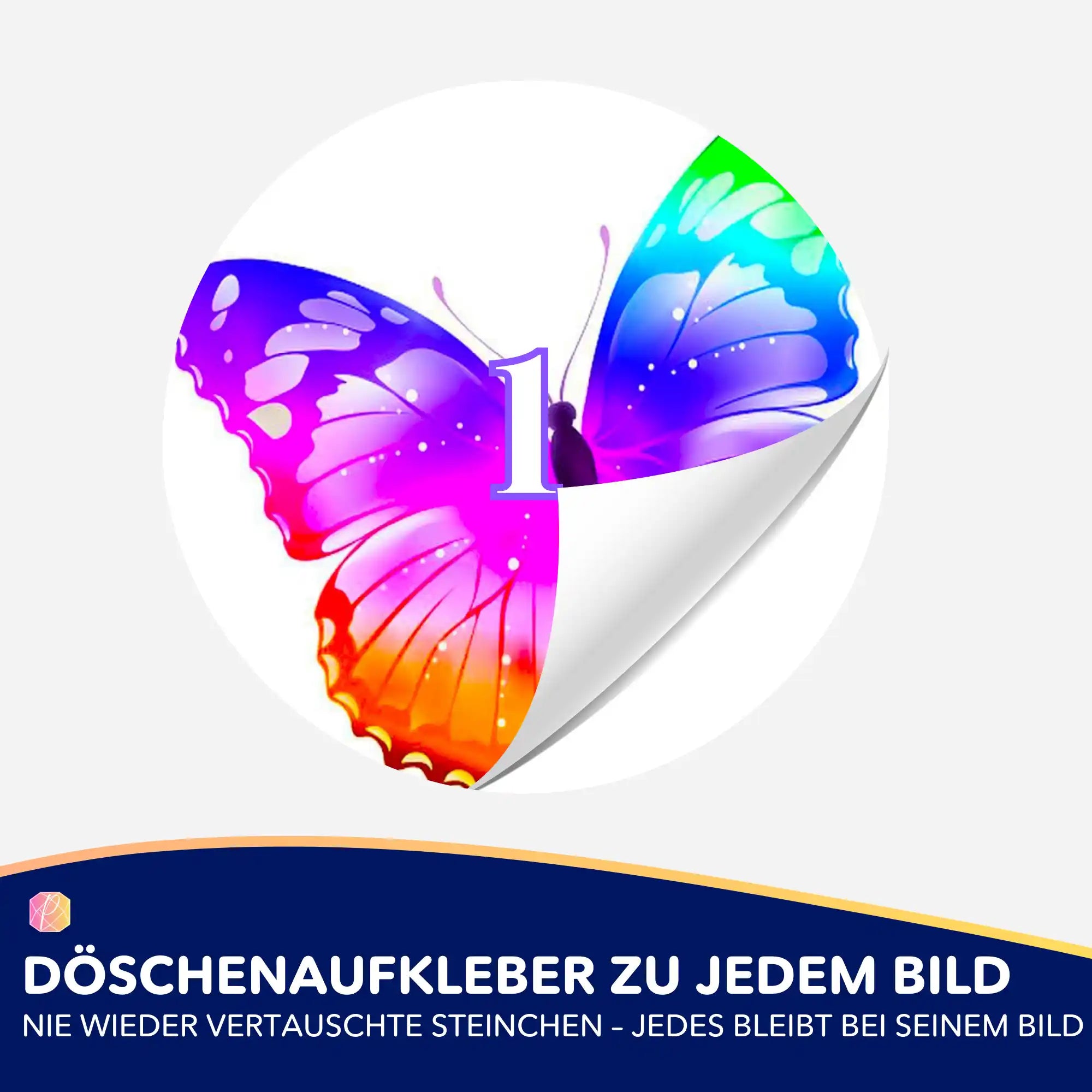 Döschenaufkleber - Farbenfroher Schmetterling