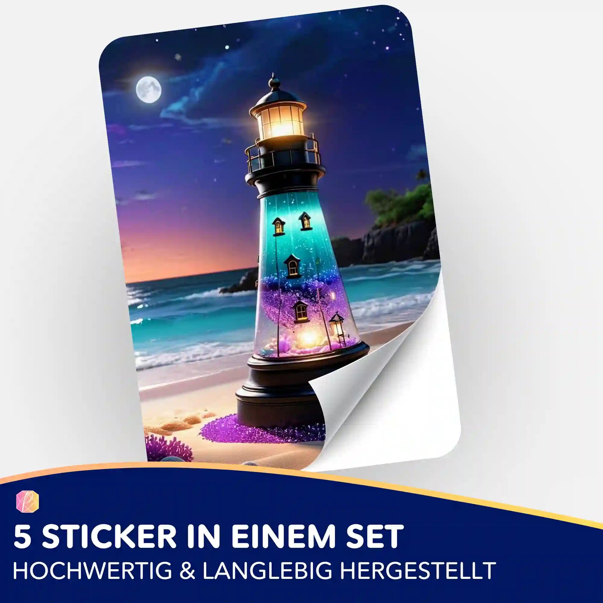 Aufkleber 5er-Set - Leuchtturm der Träume
