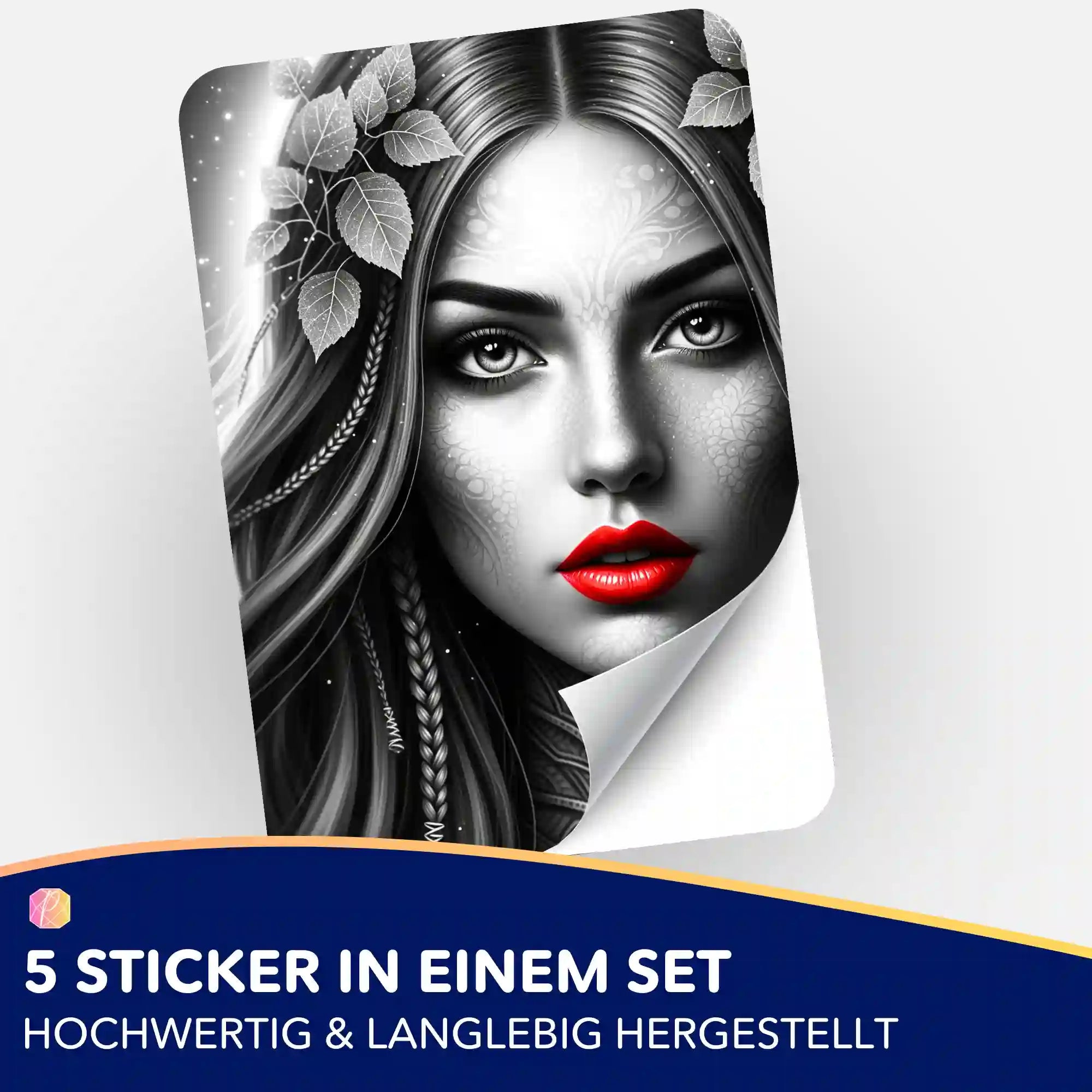 Aufkleber 5er-Set - Red Lips