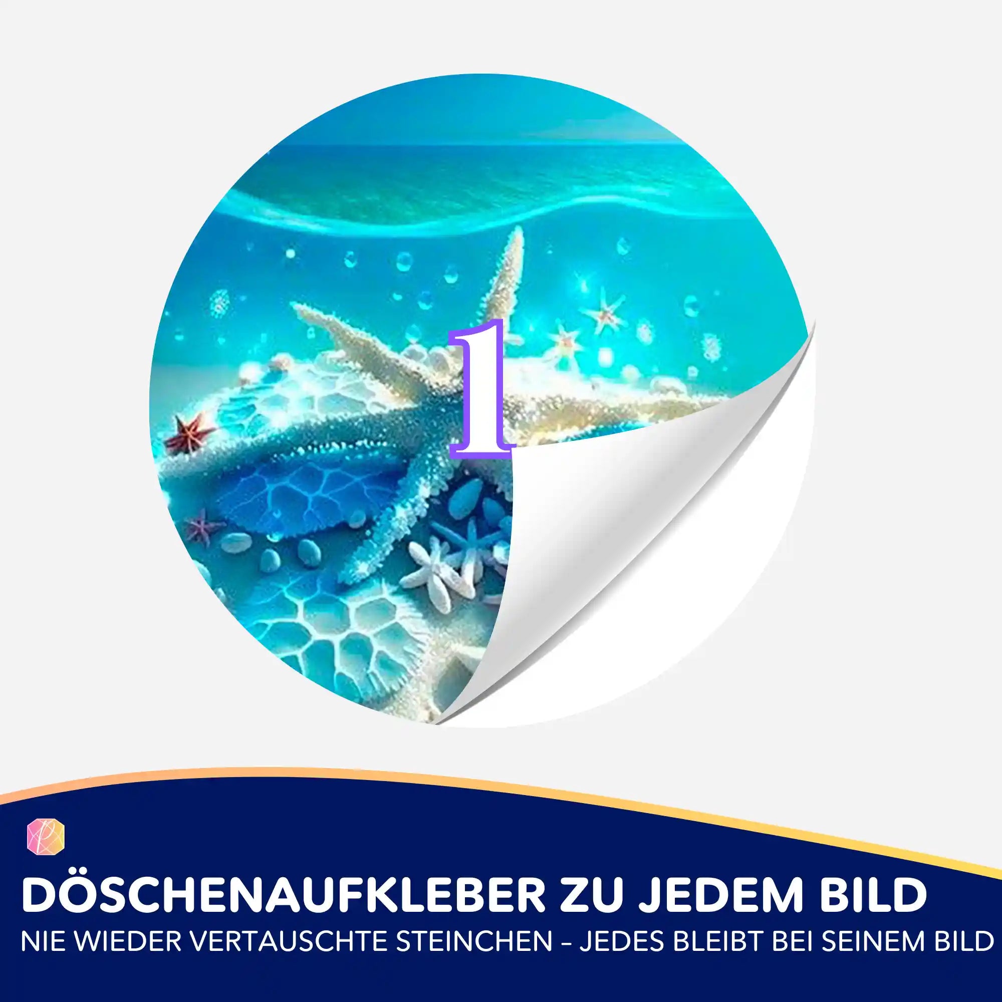 Döschenaufkleber - Blaue Meeressymphonie