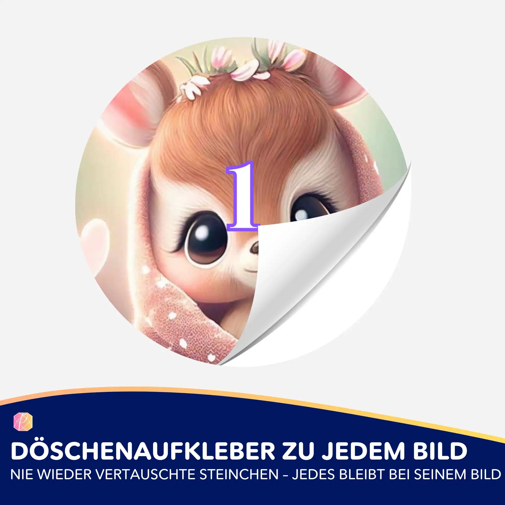 Döschenaufkleber - Süsses Rehkitz