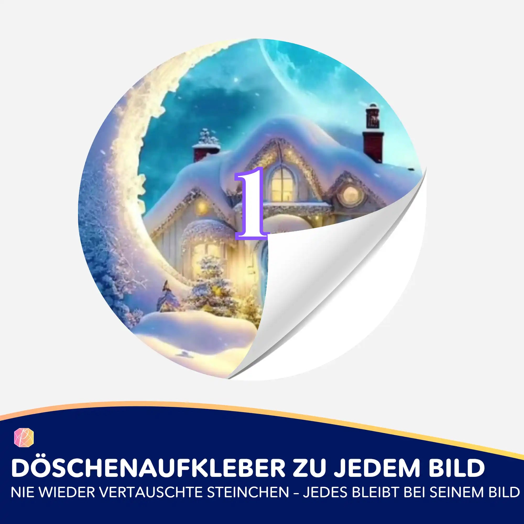 Döschenaufkleber - Moon and Snow
