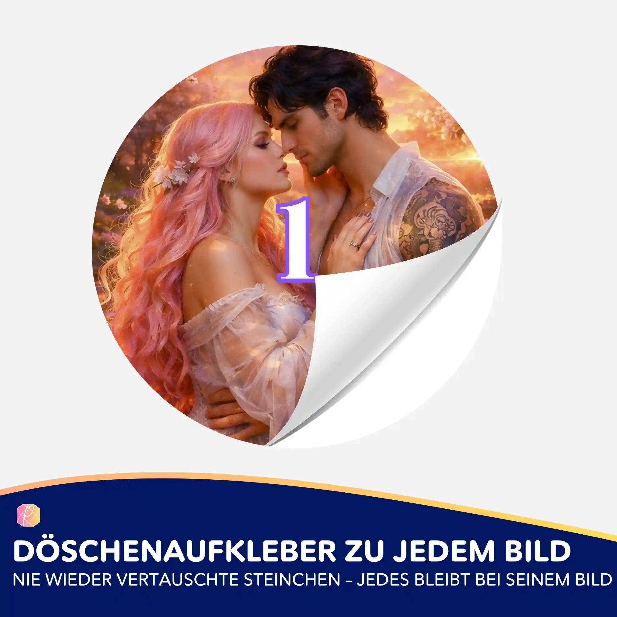 Döschenaufkleber mit der Nummer 1 für Diamond Painting Zubehör zur einfachen Organisation deiner Steinchen.
