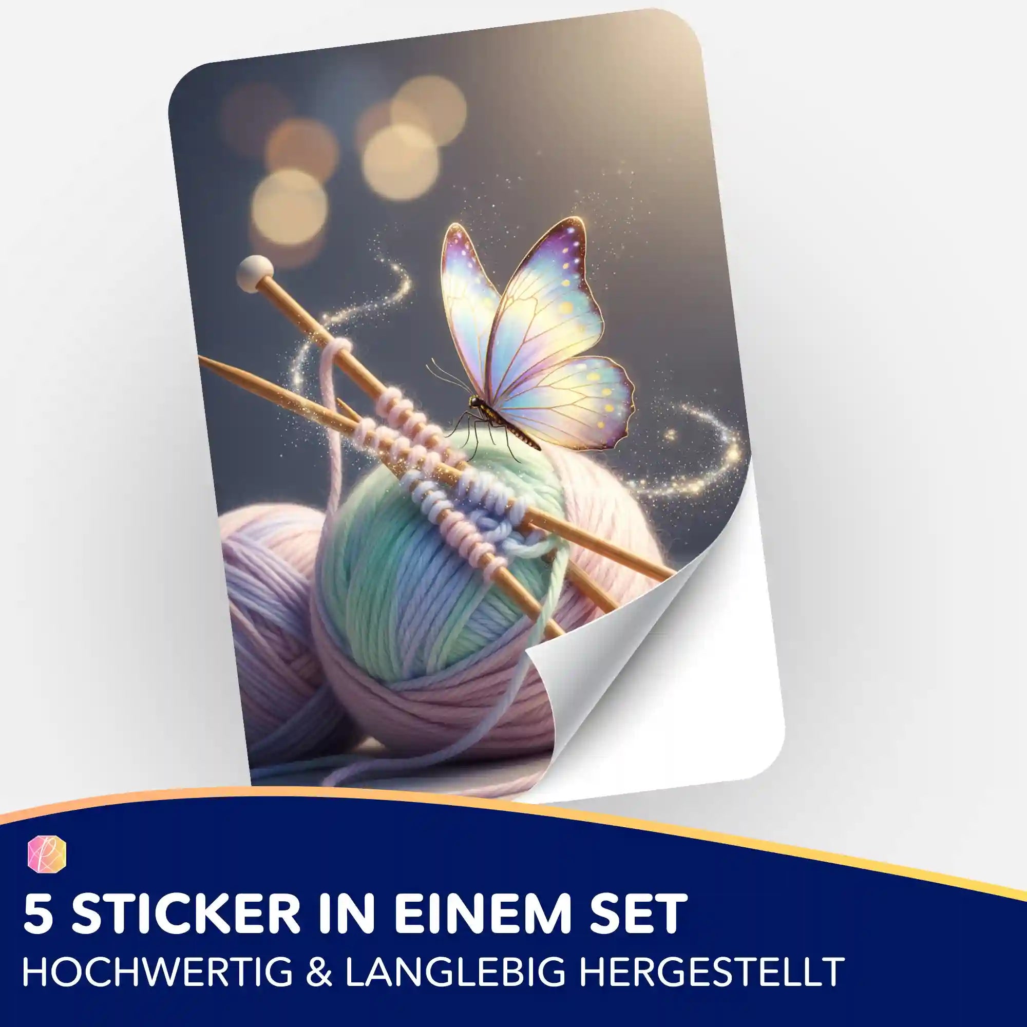 Aufkleber 5er-Set - Wollenträume
