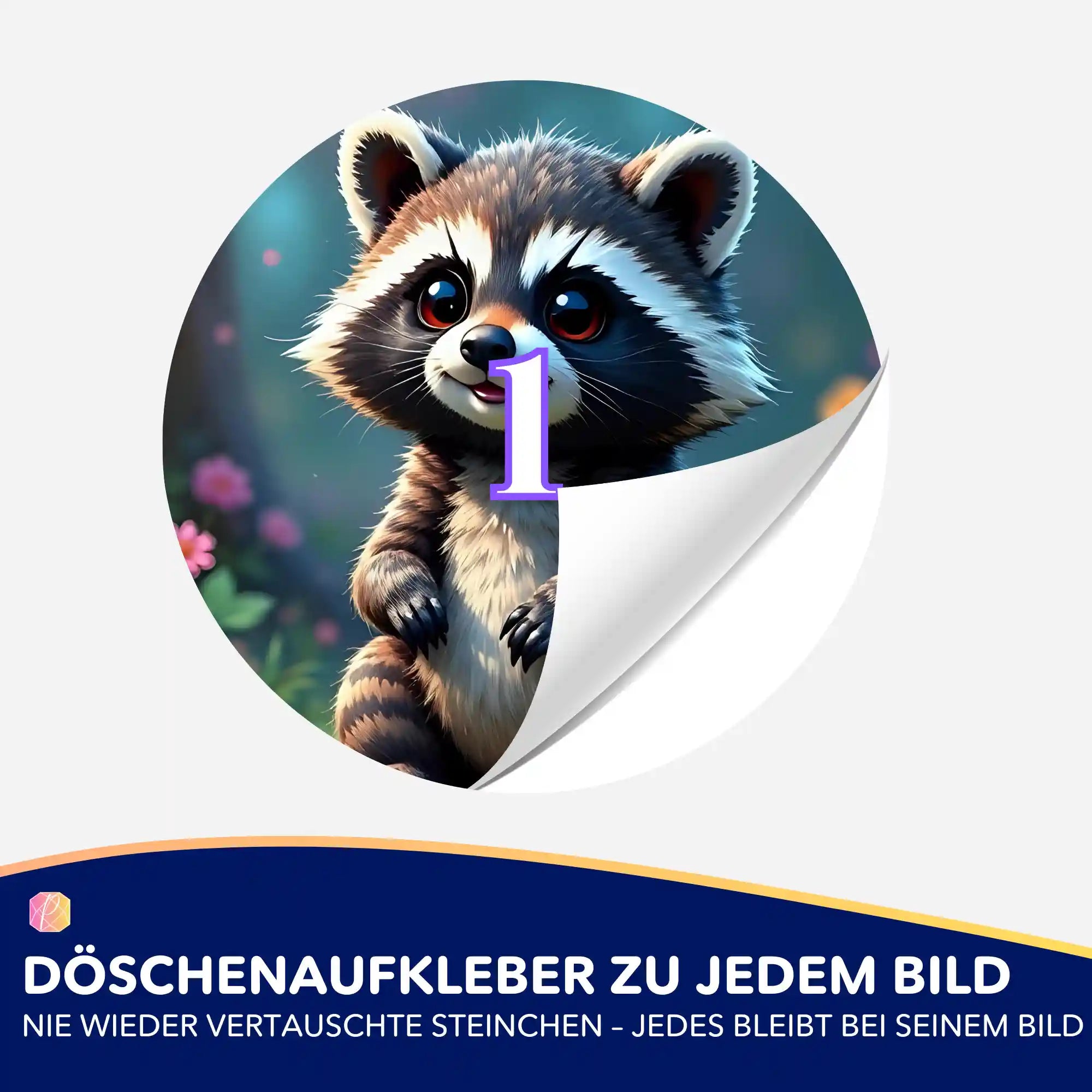 Döschenaufkleber - Waschbär Brownie