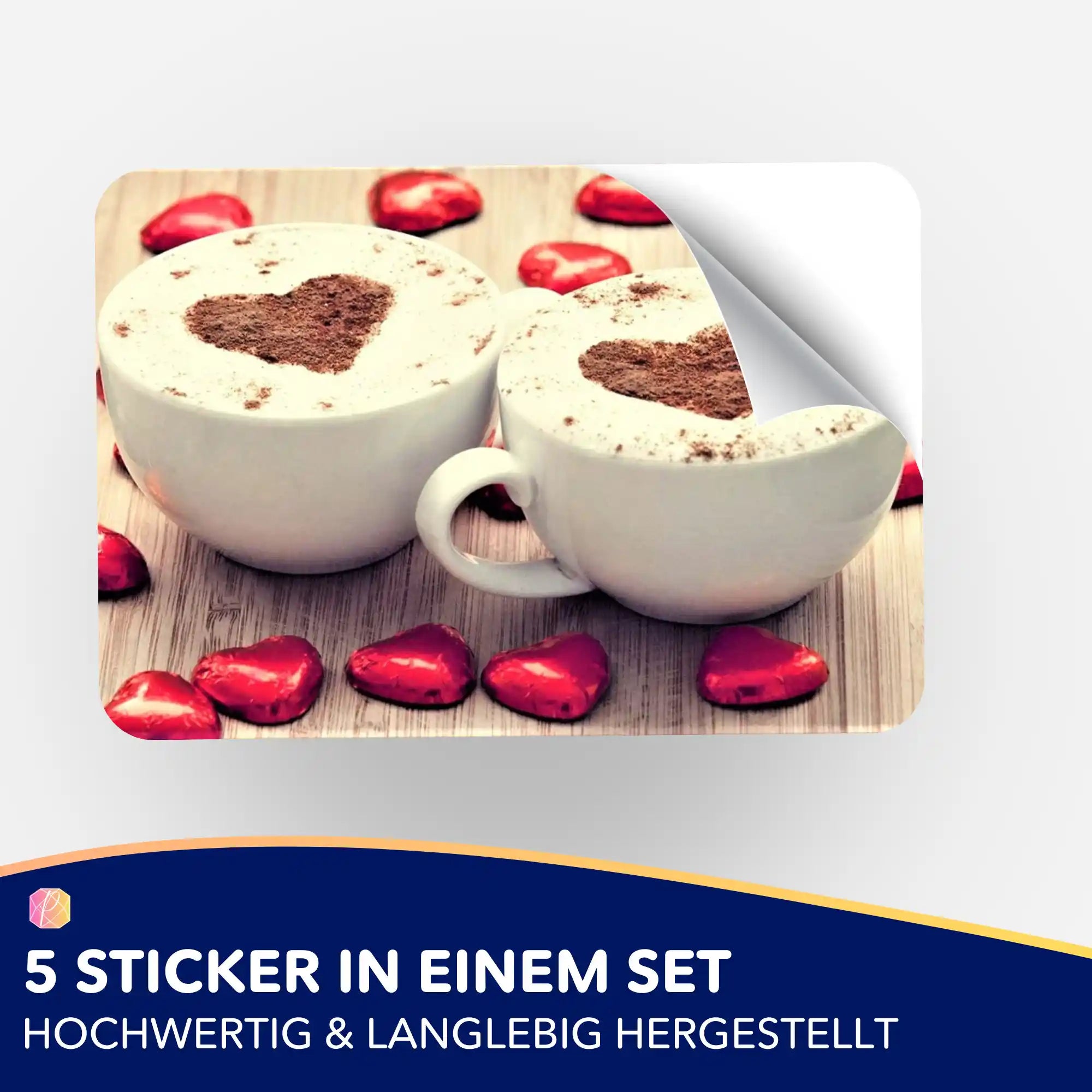 Aufkleber 5er-Set - Kaffeeliebe