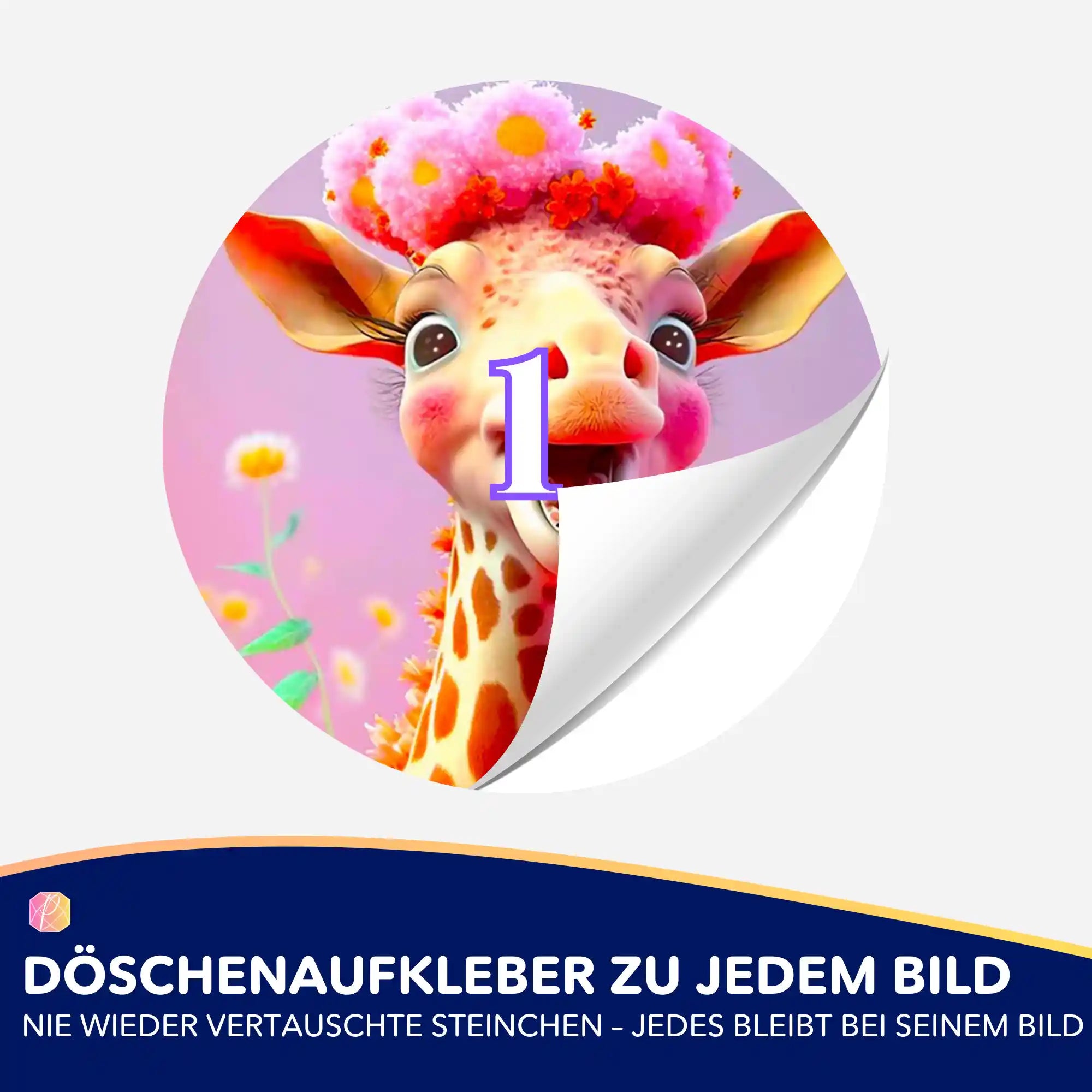 Döschenaufkleber - Fröhliche Giraffe