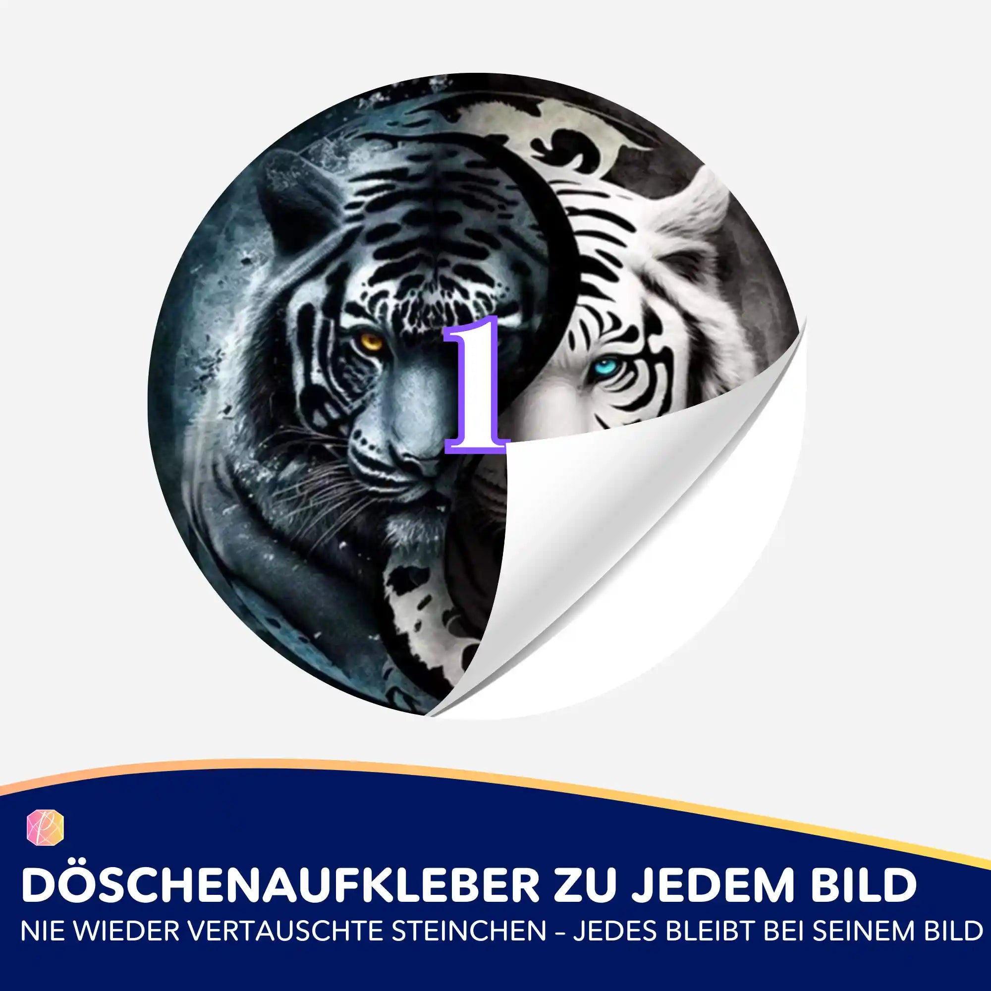 Döschenaufkleber - Tiger "Ying und Yang"