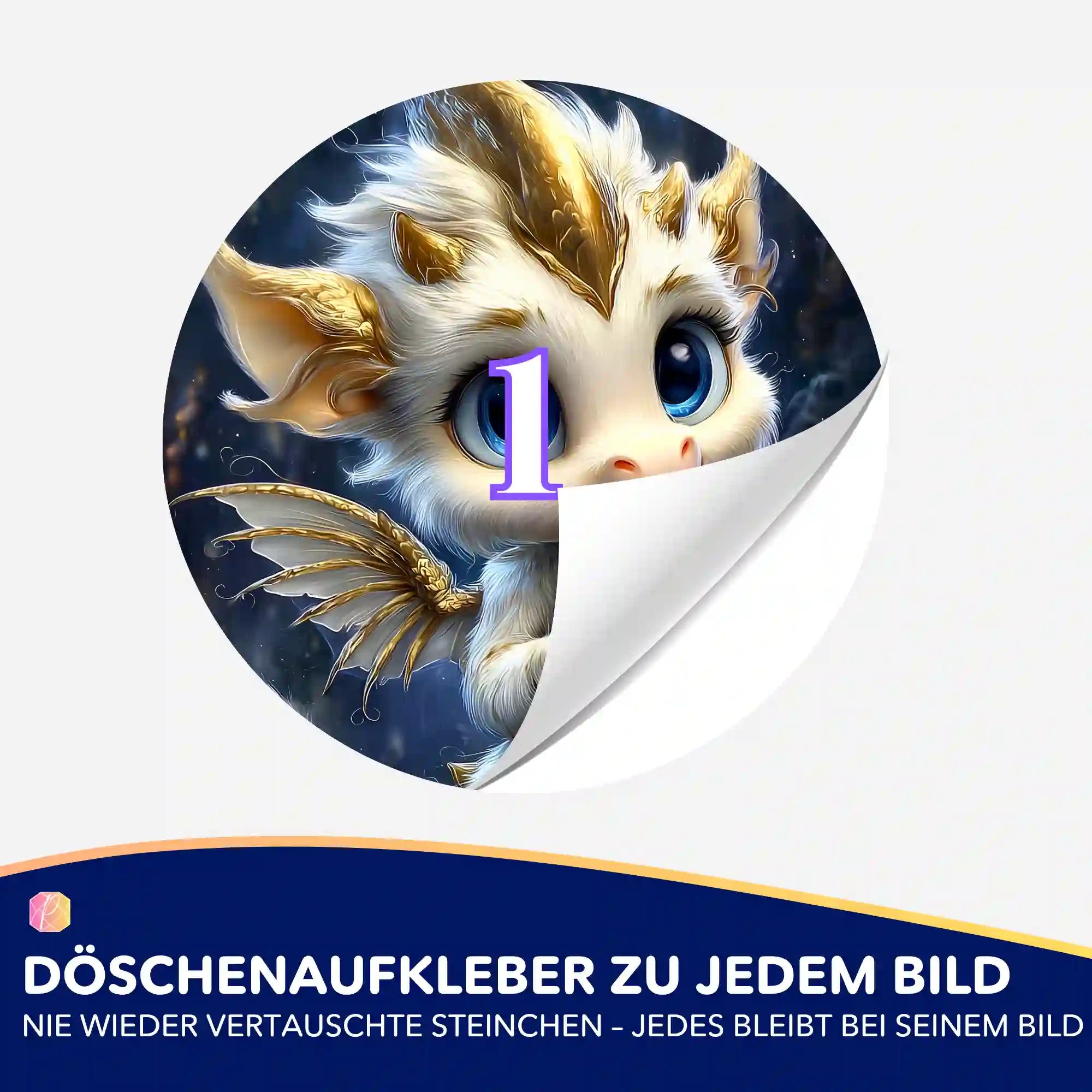 Runder Döschenaufkleber mit Drachenmotiv für Diamond Painting Zubehör – zur einfachen Organisation Ihrer Steinchen