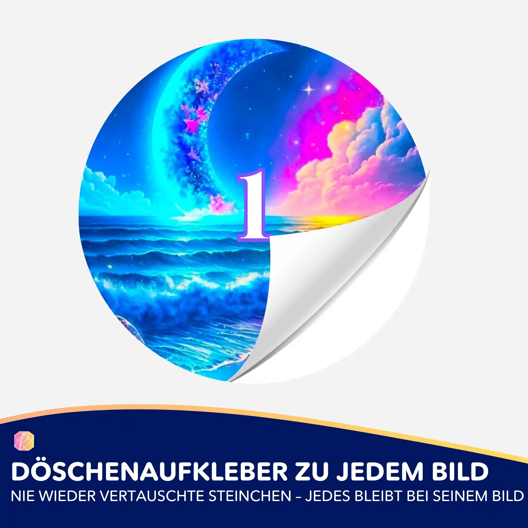 Döschenaufkleber - Strand im Mondschein