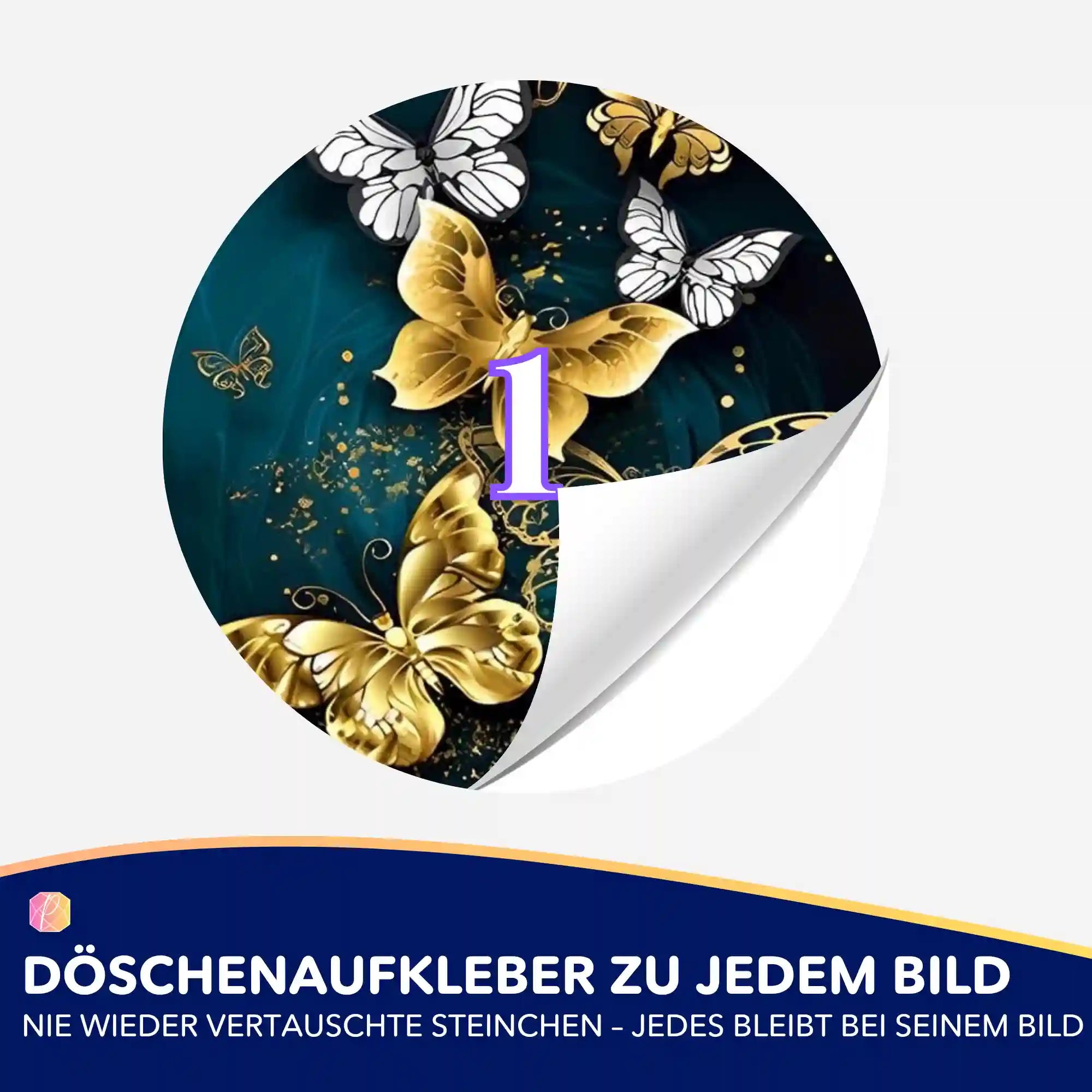Döschenaufkleber - Goldene Schmetterlinge