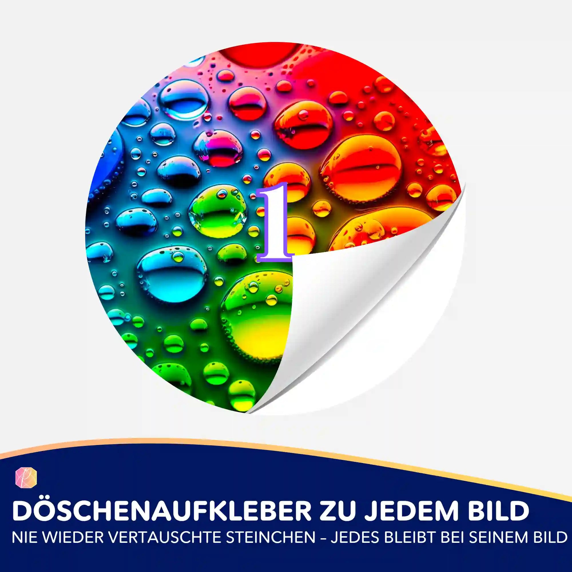 Döschenaufkleber - Colorful Raindrops