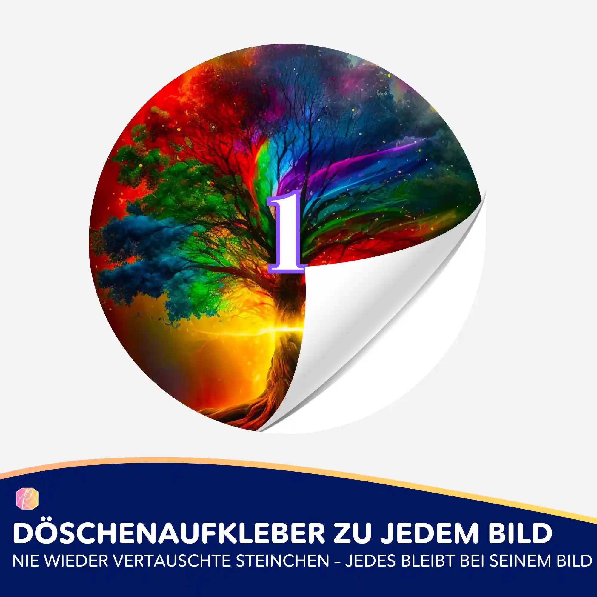 Döschenaufkleber - Lebensbaum der Tausend Farben
