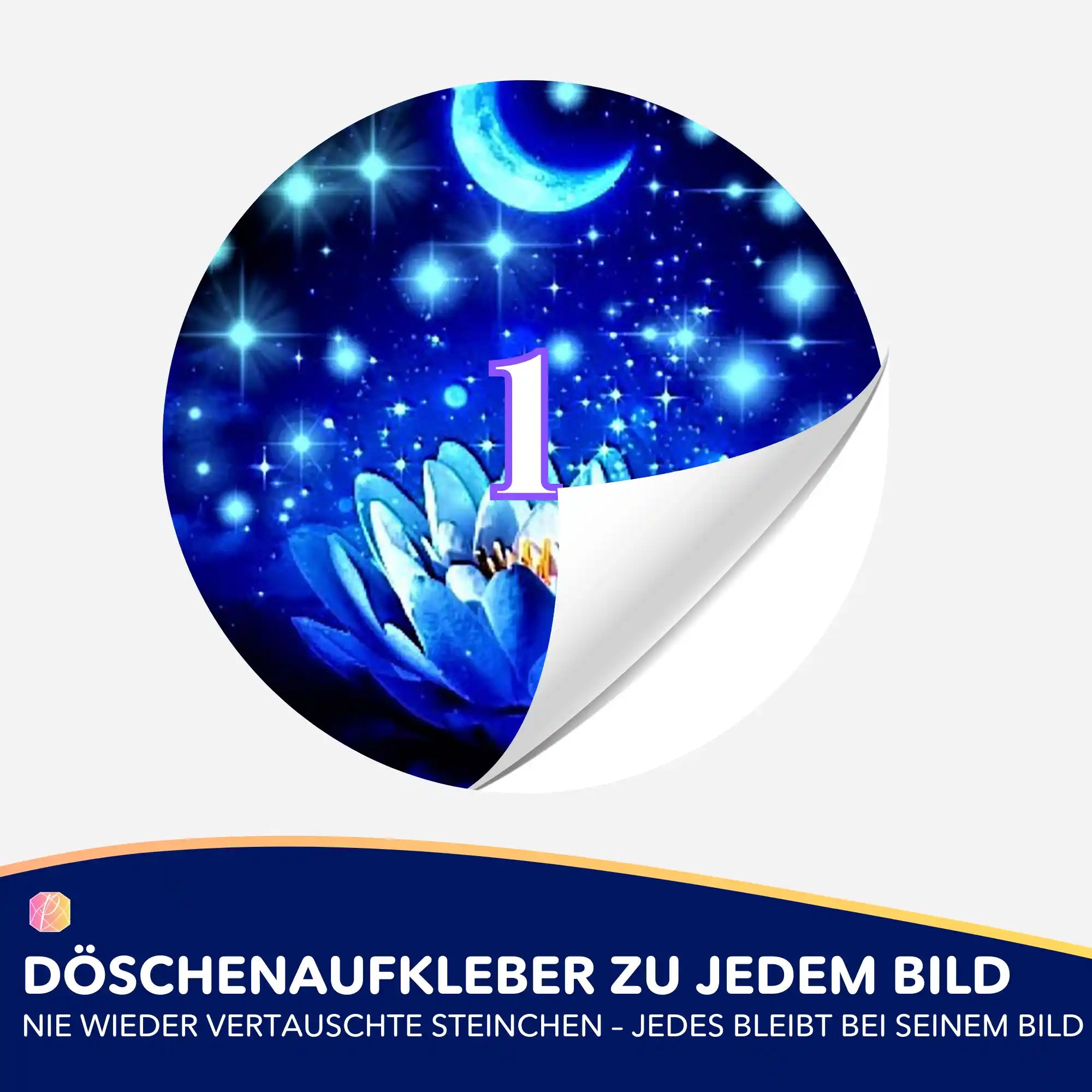 Döschenaufkleber - Blaue Seerose MINI