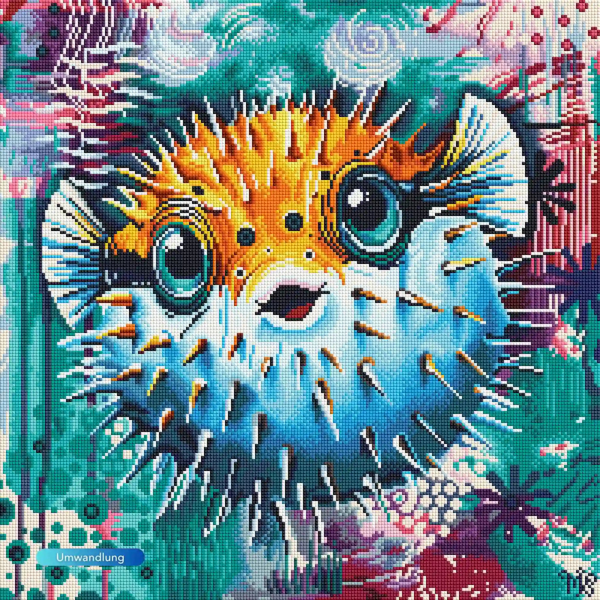 Diamond Painting Kugelfisch Motiv mit leuchtenden Glitzersteinen und Unterwasserszene in 50x50cm für DIY Fans