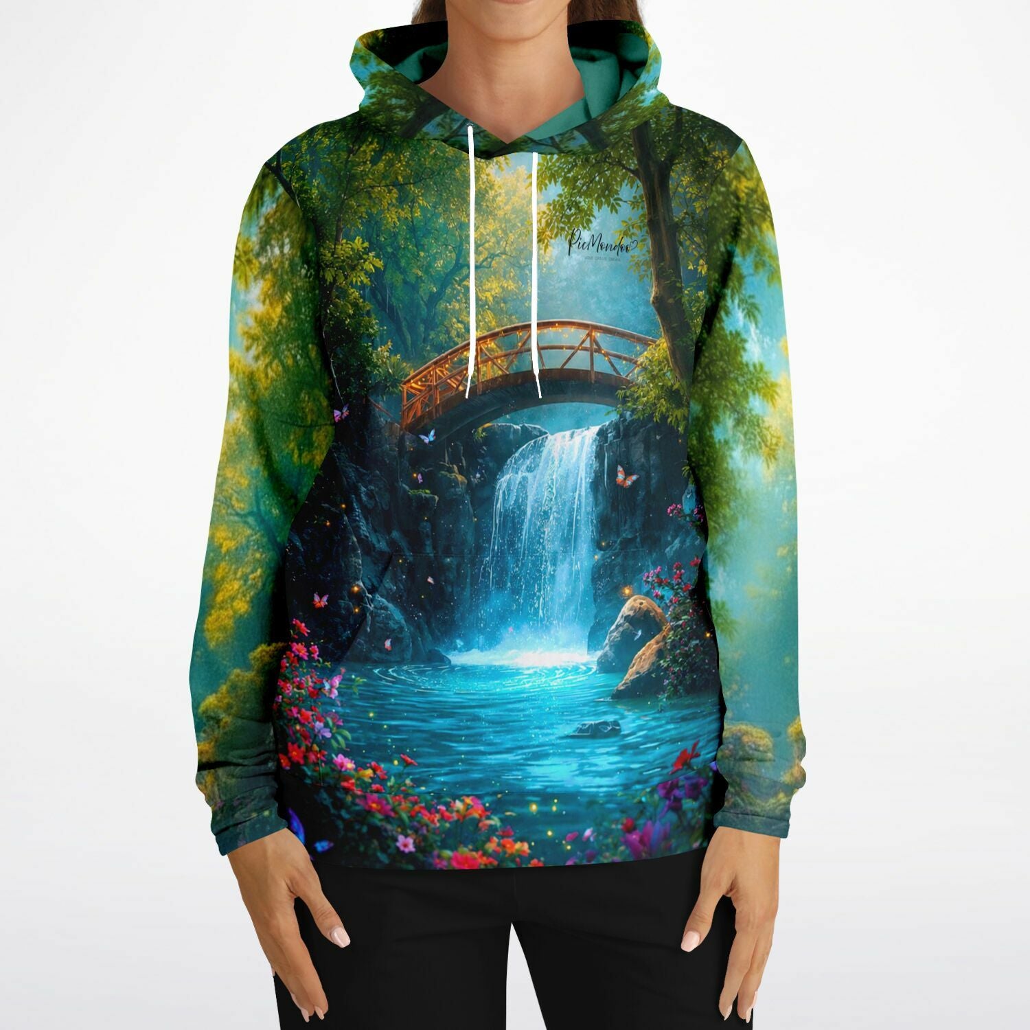 Dreamer Hoodie mit Brücke der Träume Motiv, inspiriert durch Malen nach Zahlen und Diamond Painting künstlerische Designs.
