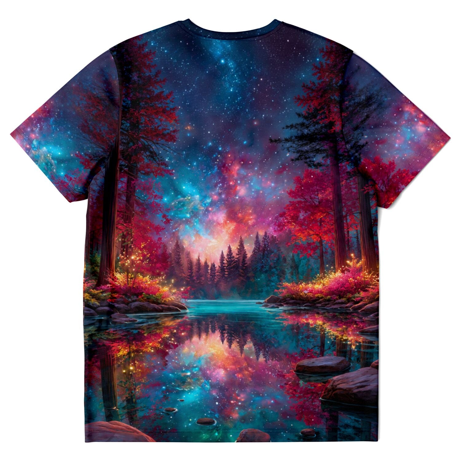 T-Shirt mit verträumtem Wald- und Sternenhimmel-Motiv, ideal für Fans von Diamond Painting und Malen nach Zahlen
