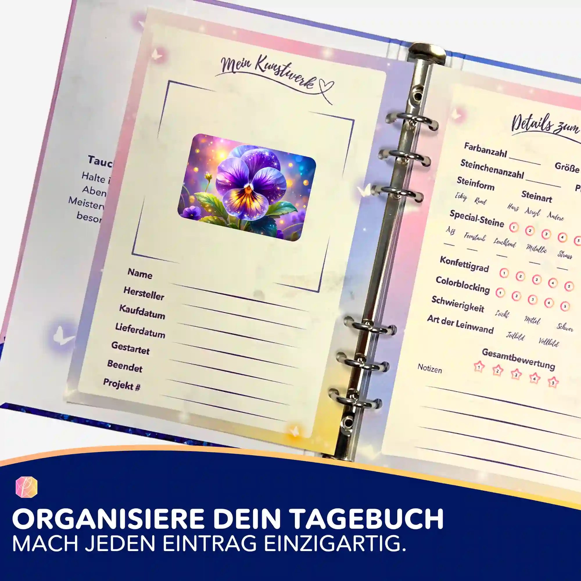 Aufkleber 5er-Set - Sternenveilchen
