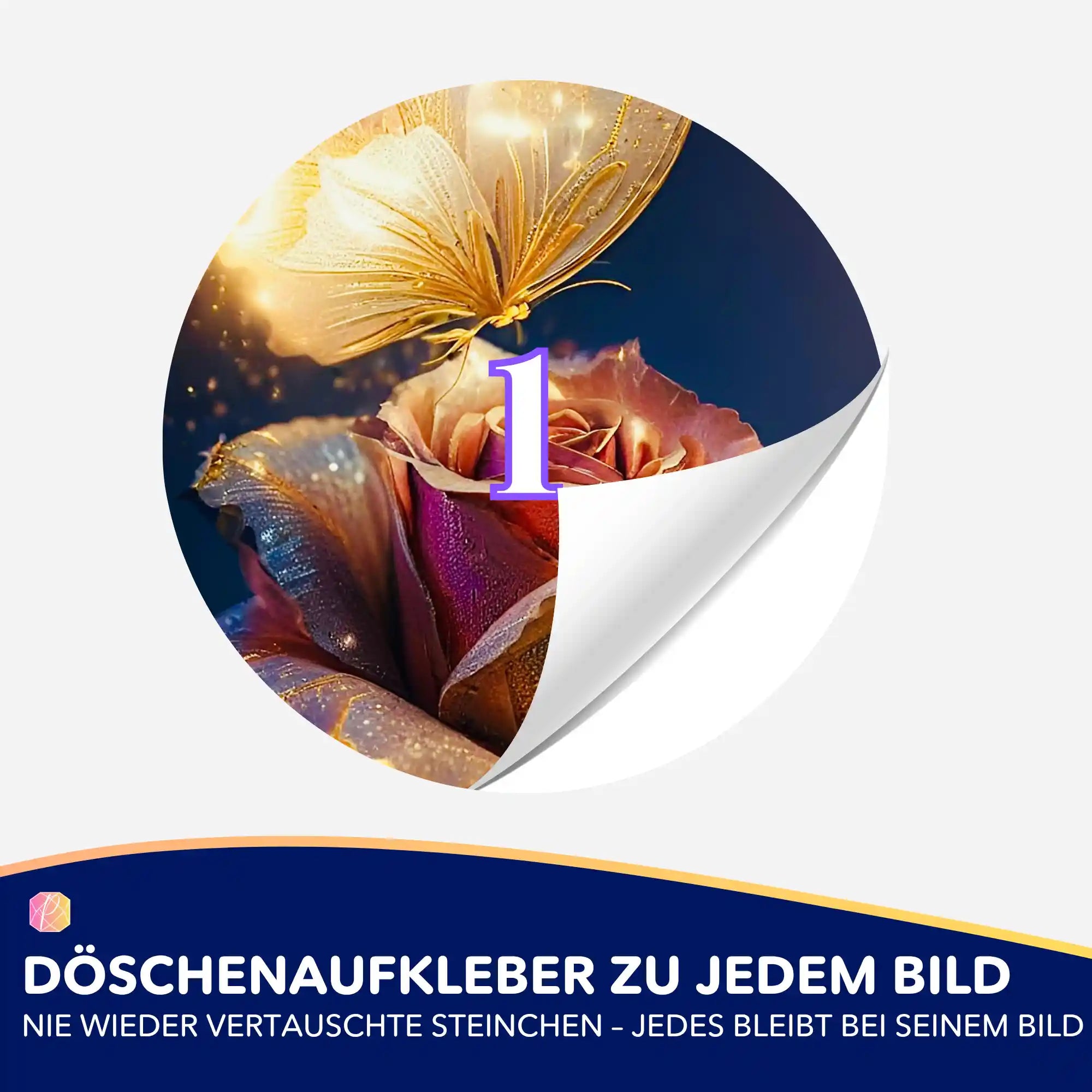 Döschenaufkleber - Goldene Rose